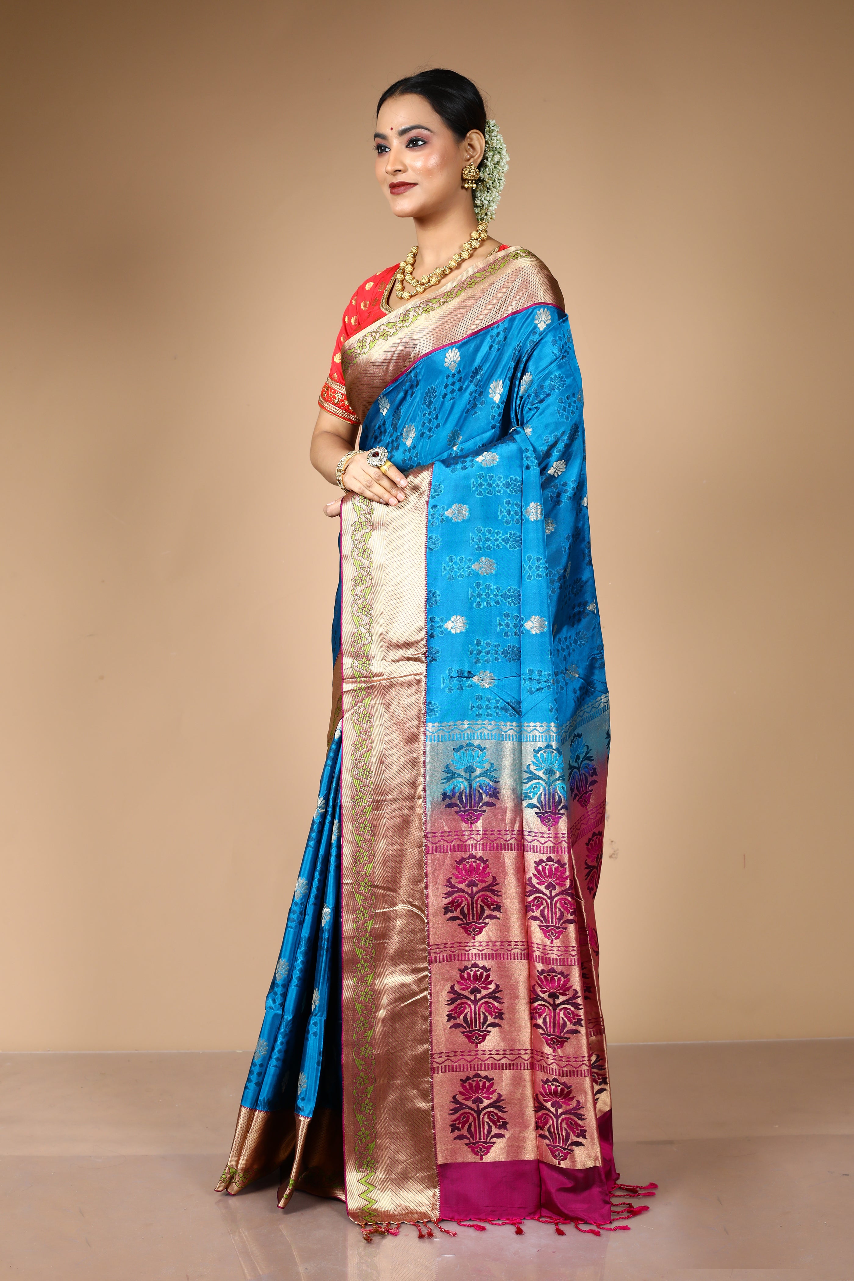 Blue Pure Aarni Silk Saree