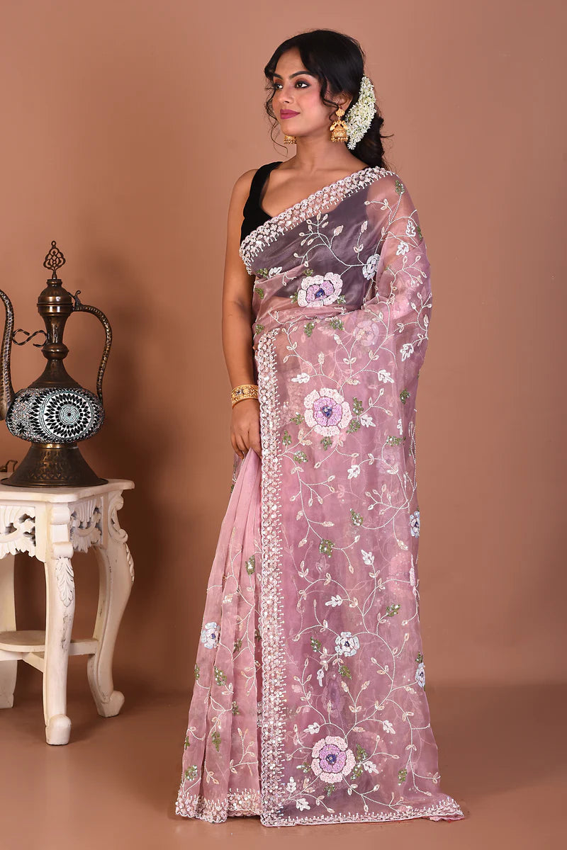 Mauve Jiimmy Choo Saree - Keya Seth Exclusive
