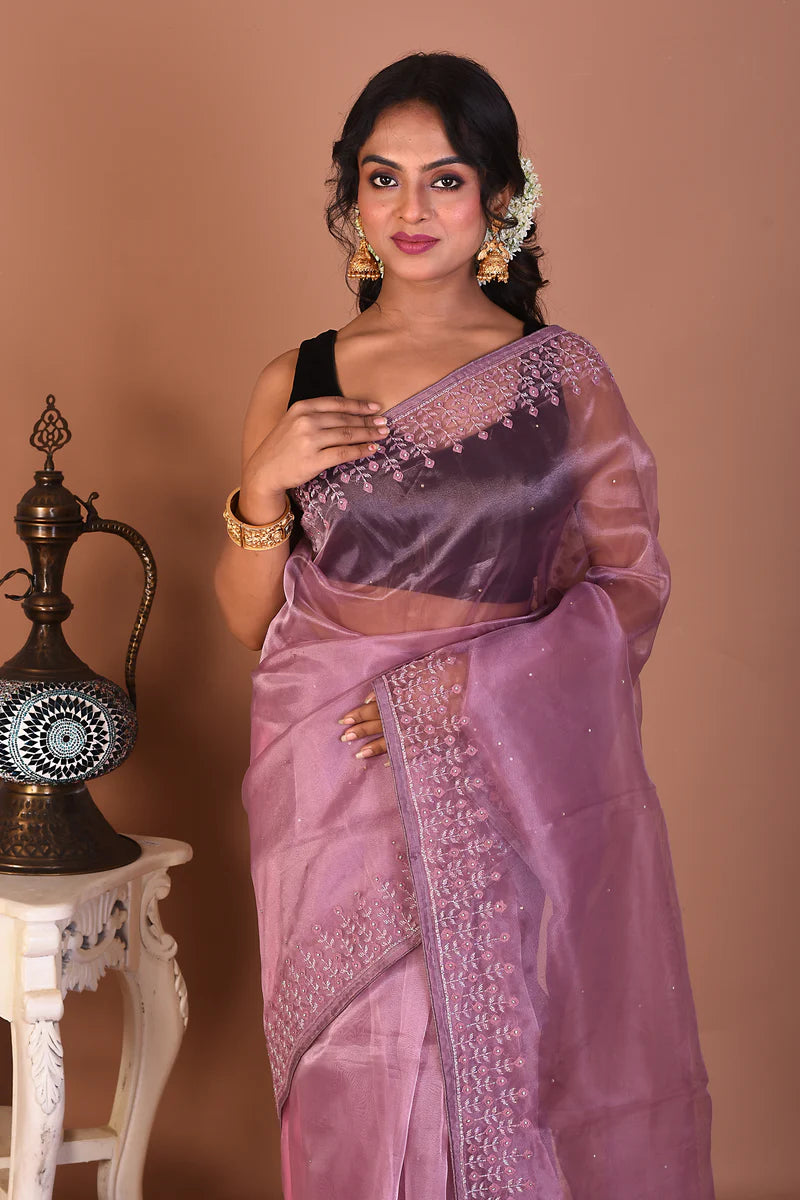 Lavender Jimmy Choo Saree - Keya Seth Exclusive