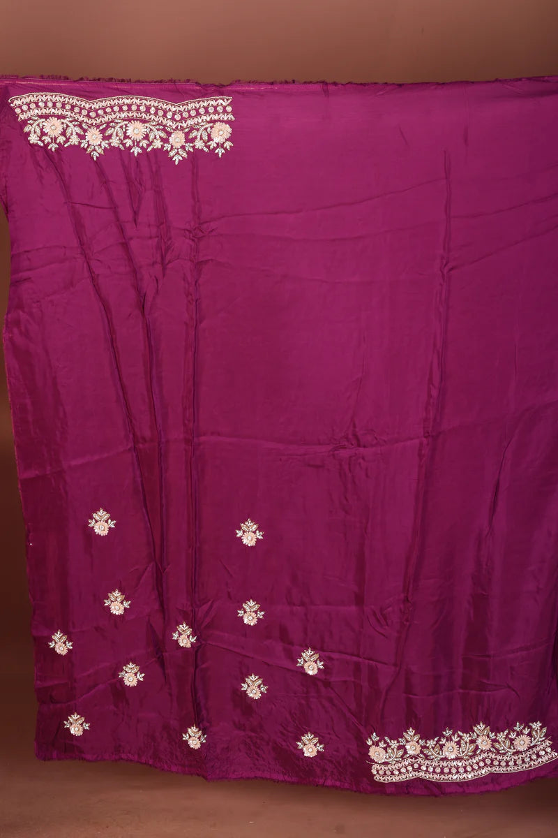 Purple Pure Jimmy Choo Saree - Keya Seth Exclusive