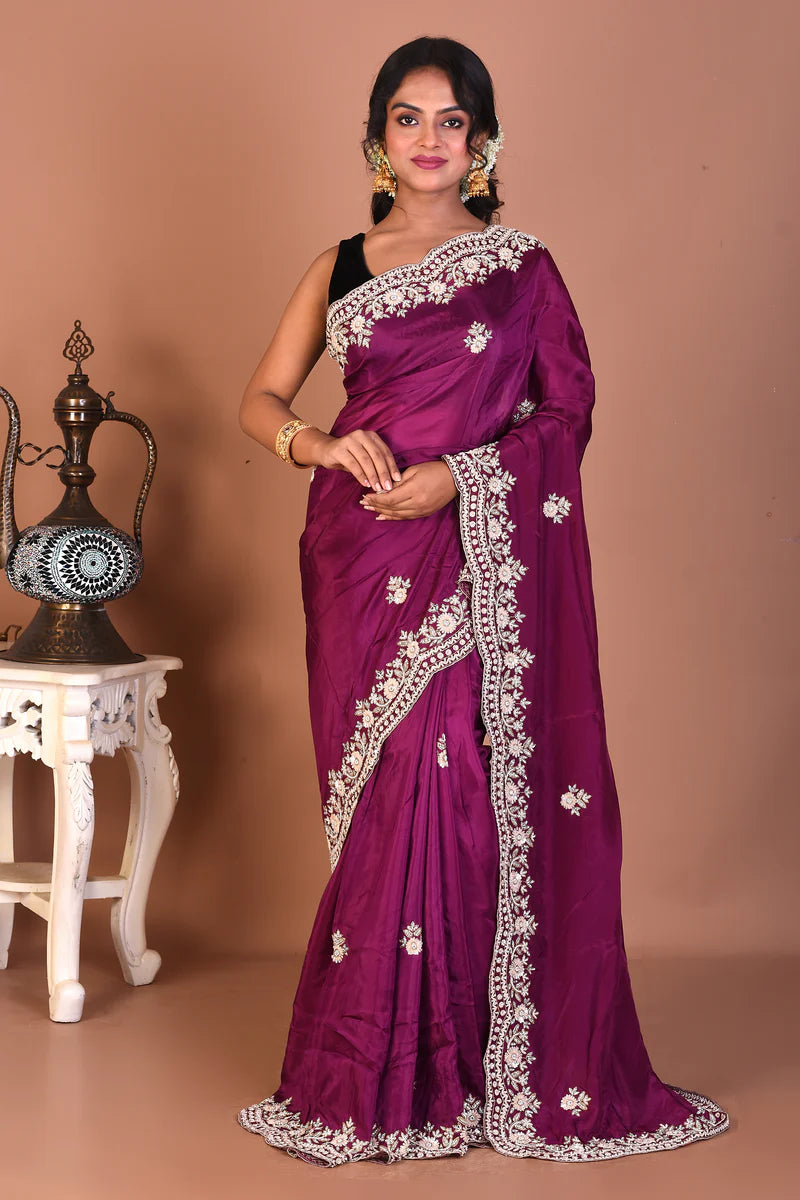 Purple Pure Jimmy Choo Saree - Keya Seth Exclusive