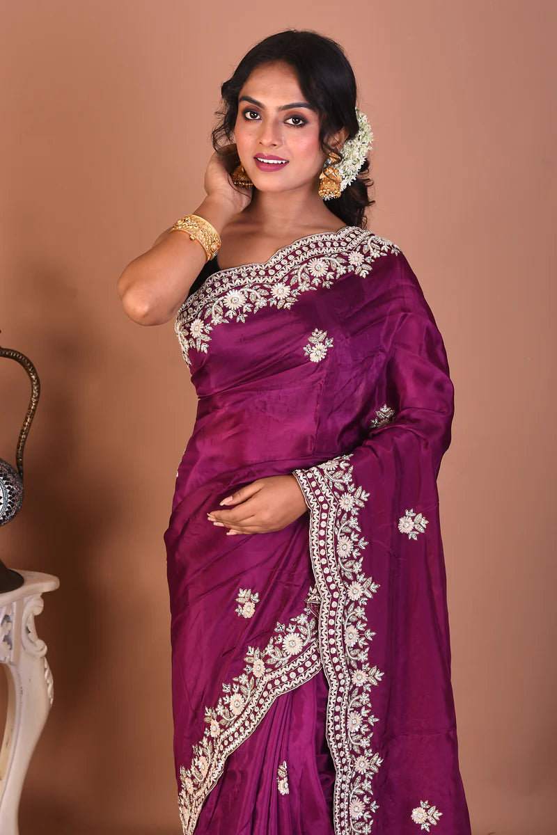 Purple Pure Jimmy Choo Saree - Keya Seth Exclusive