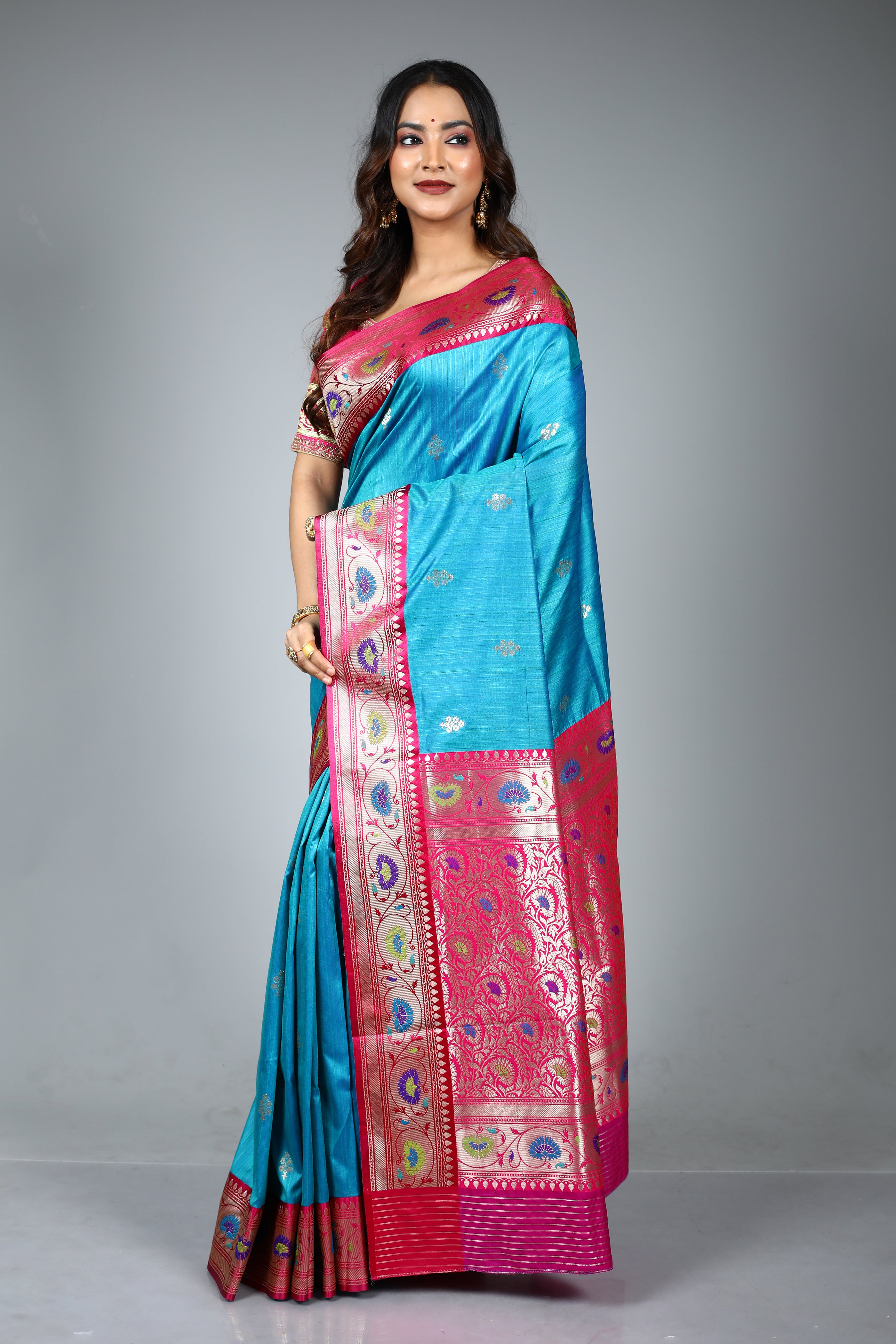 Blue Art Silk Saree