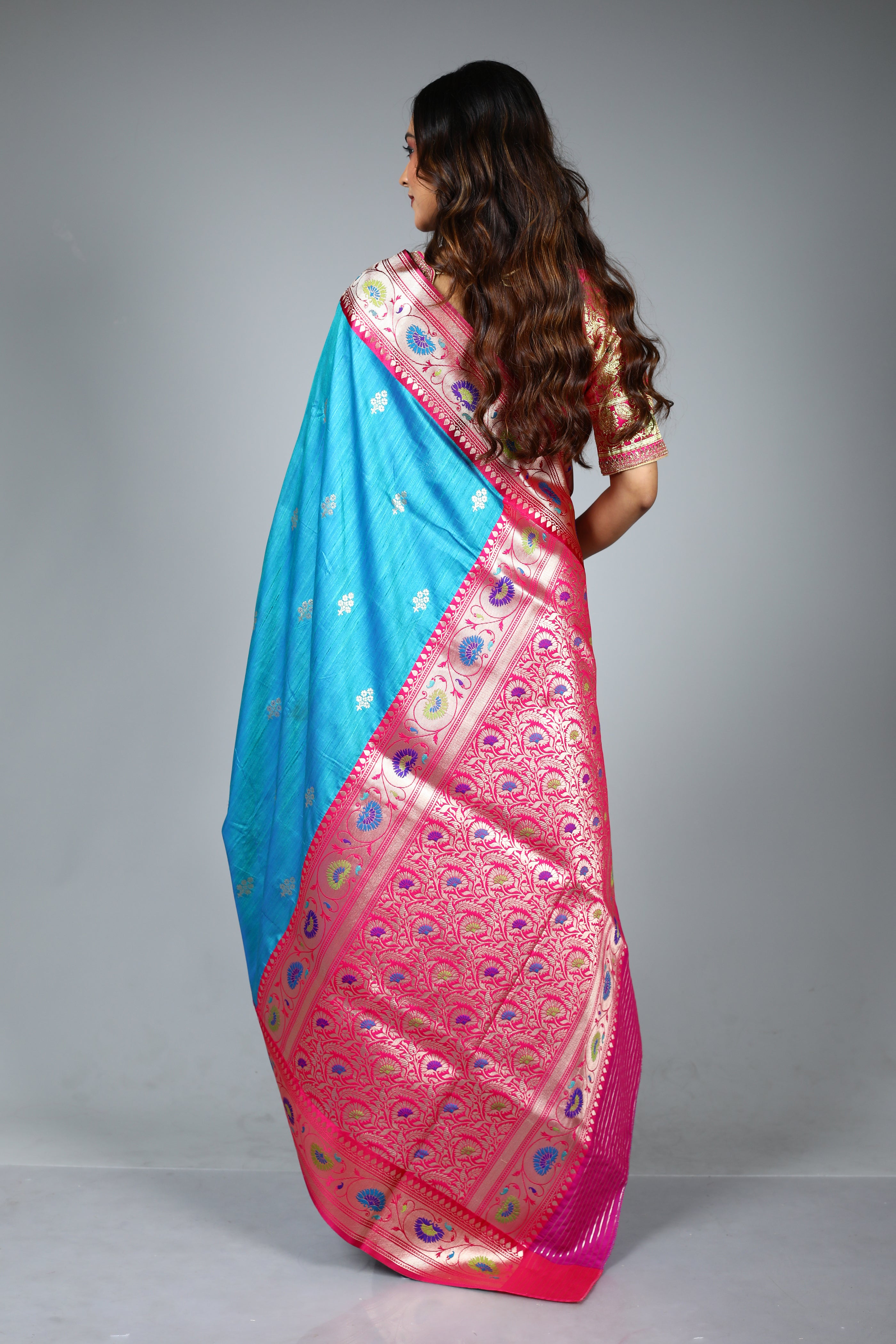 Blue Art Silk Saree