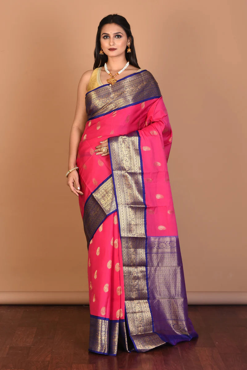 Rani Blended Kanjivaram Silk Saree with Blouse Piece - Keya Seth Exclusive