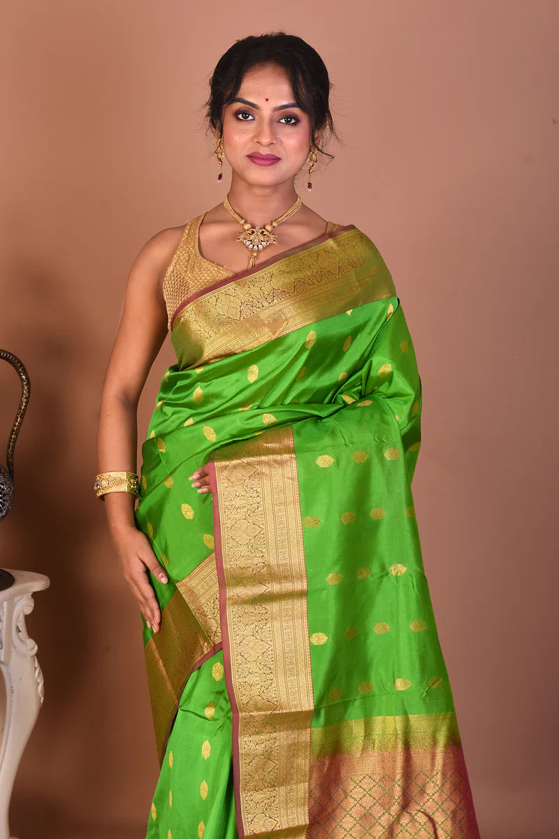 Green Pure Kanjivaram Silk Saree - Keya Seth Exclusive