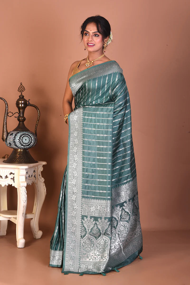 Green Art Silk Saree - Keya Seth Exclusive