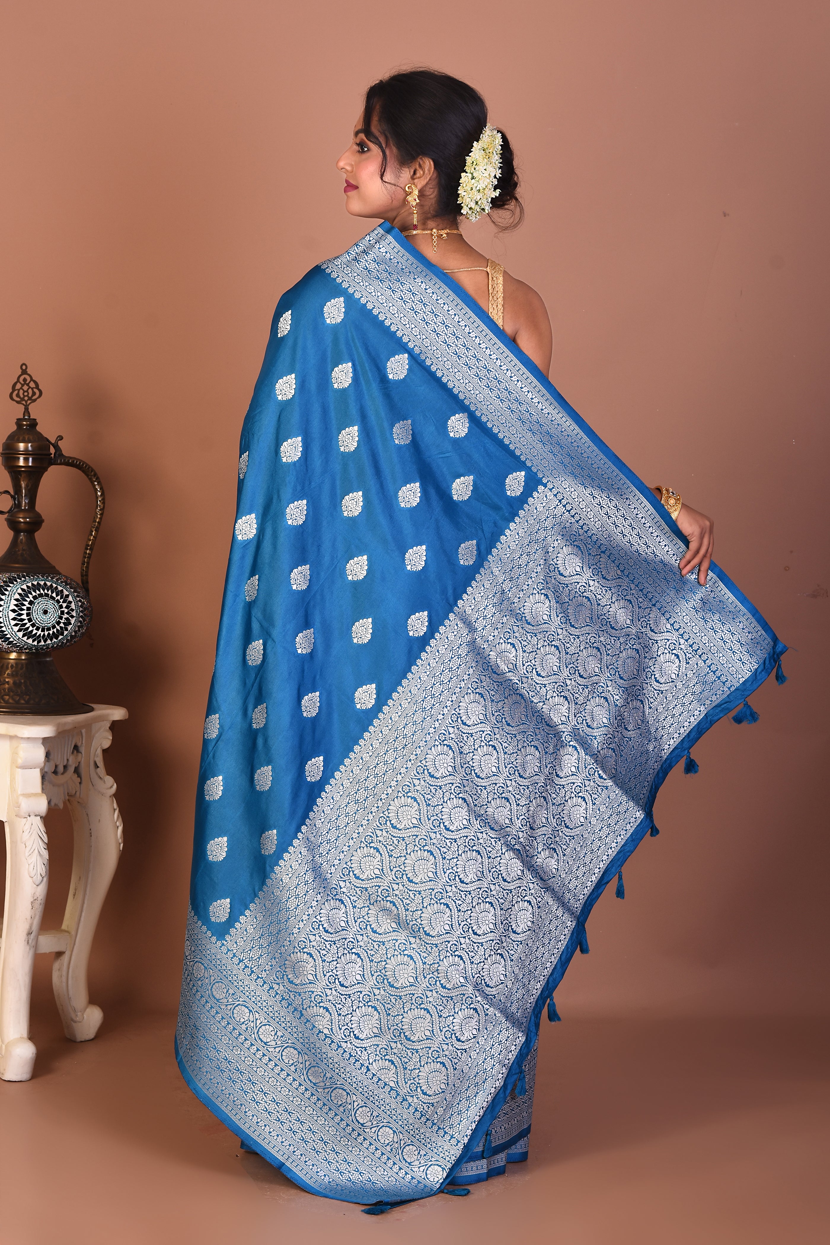 Blue Art Silk Saree - Keya Seth Exclusive