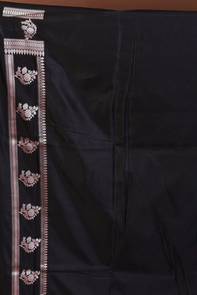 Black Blended Katan Silk Saree - Keya Seth Exclusive