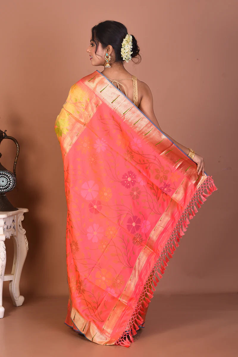 Bright Yellow Art Silk Saree - Keya Seth Exclusive