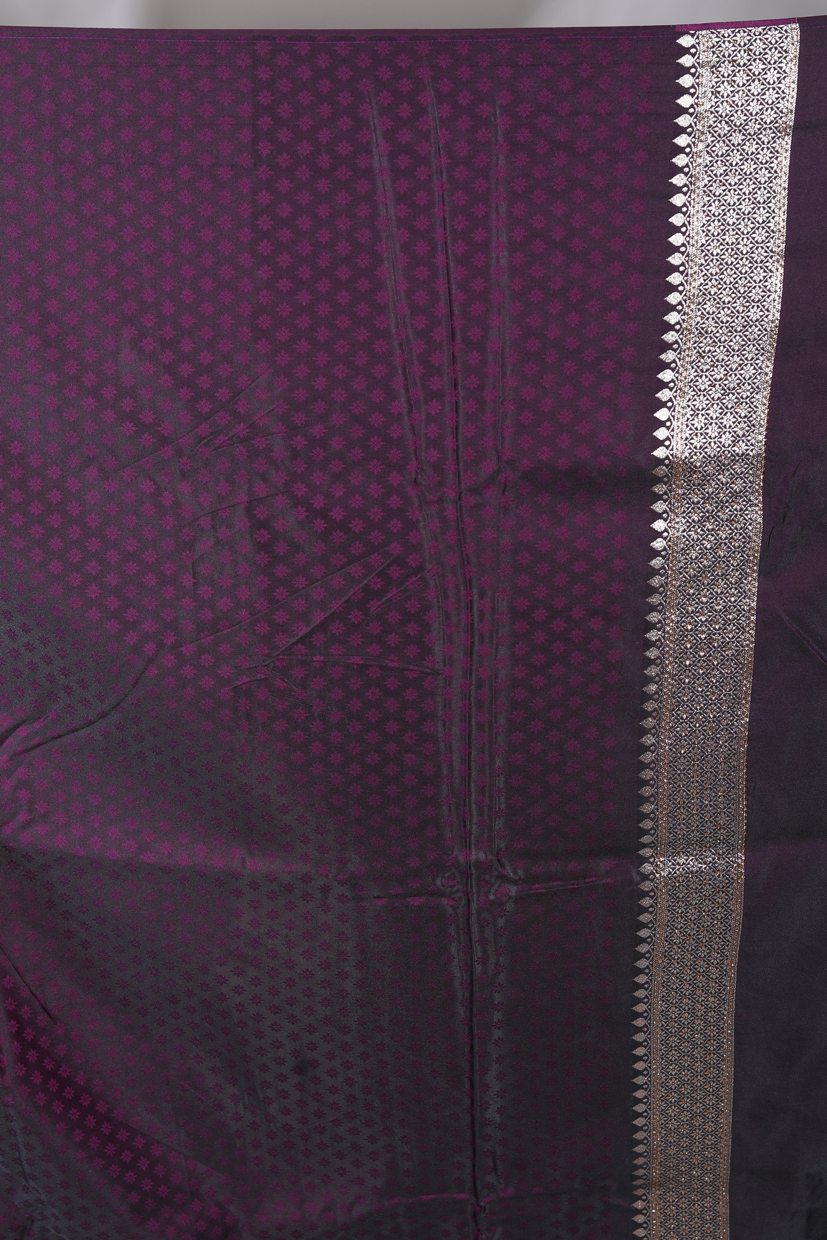 Purple Blended Satin Silk Saree - Keya Seth Exclusive
