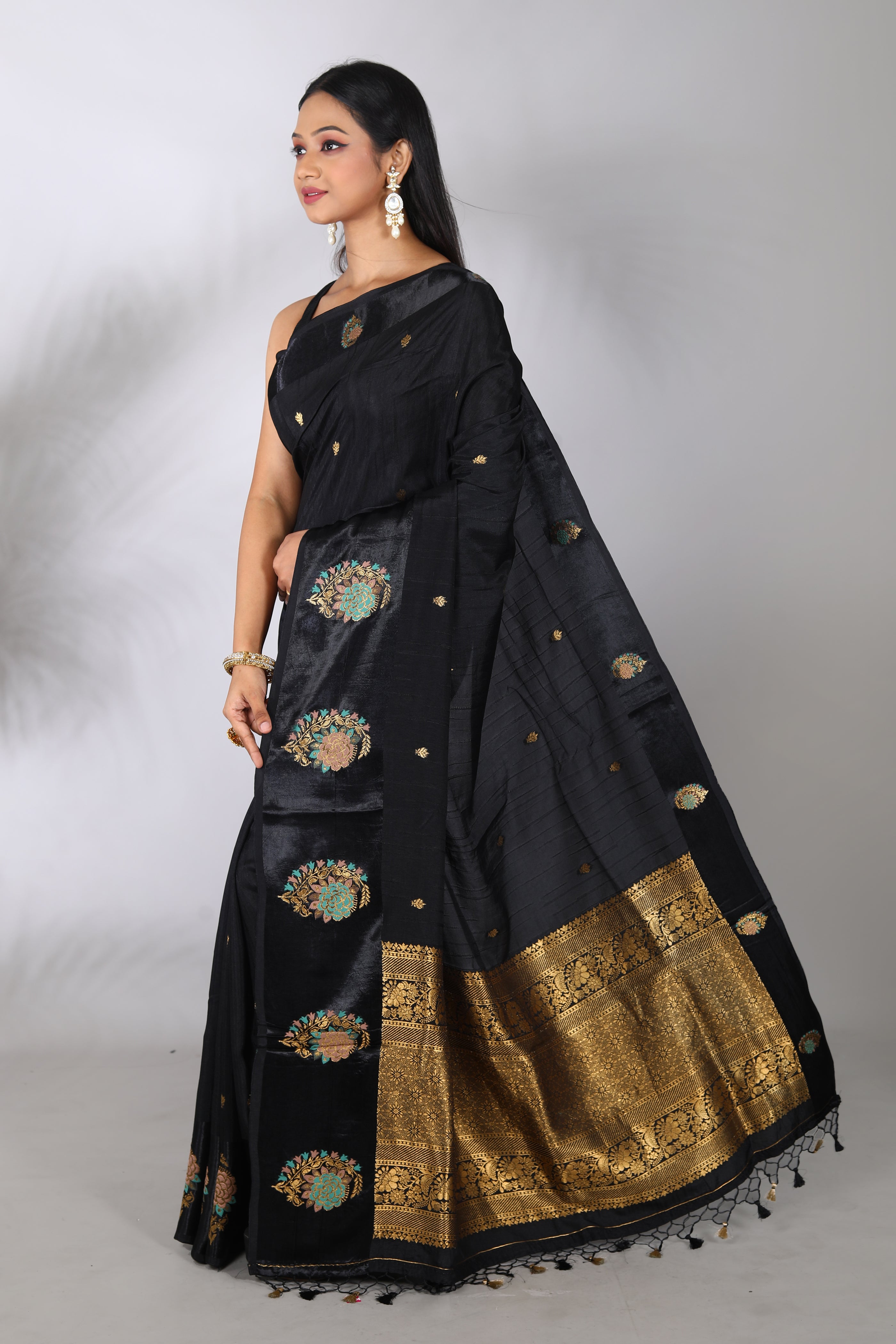 Gorgeous Black Art Silk Saree - Keya Seth Exclusive