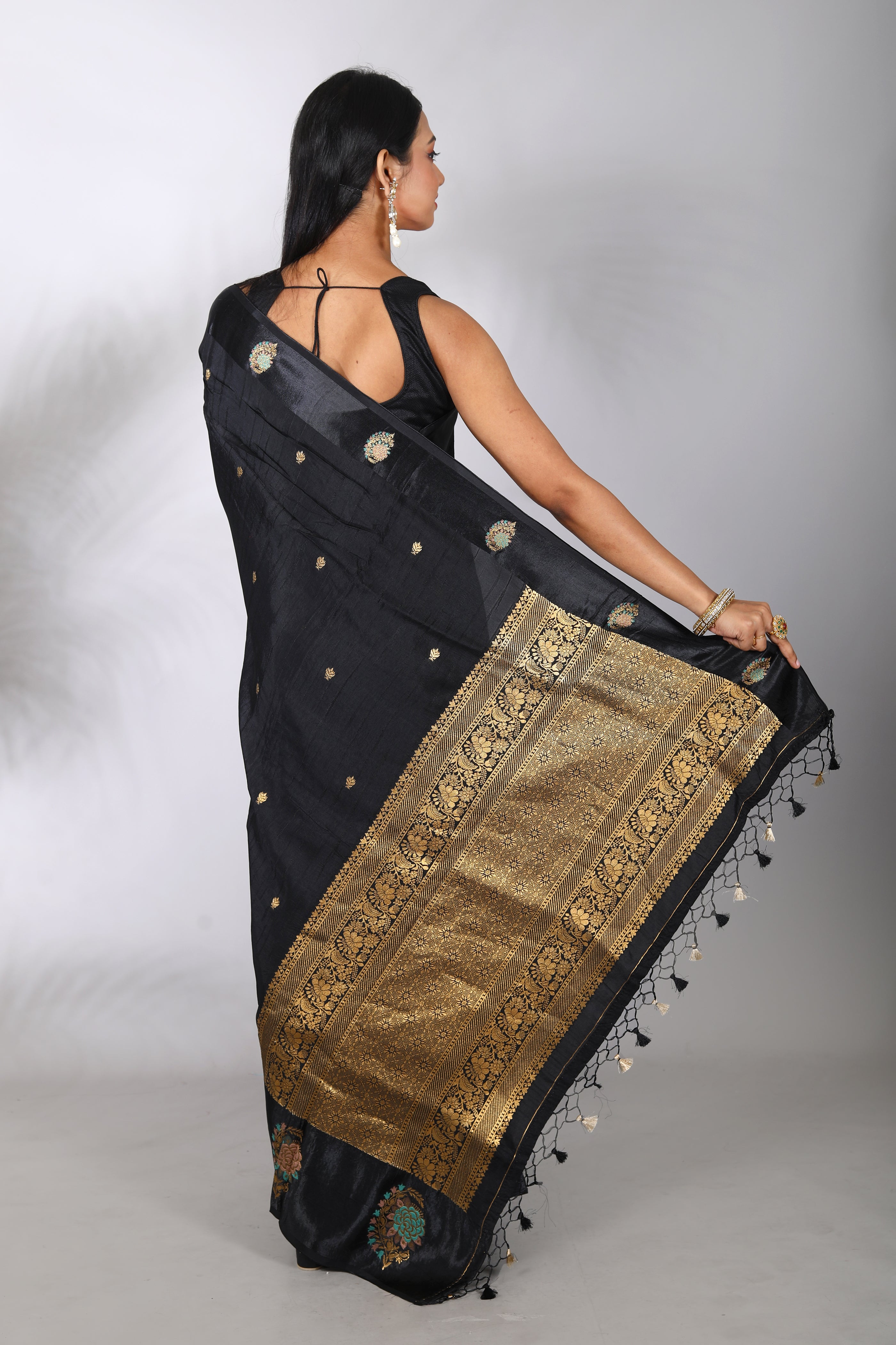 Gorgeous Black Art Silk Saree - Keya Seth Exclusive