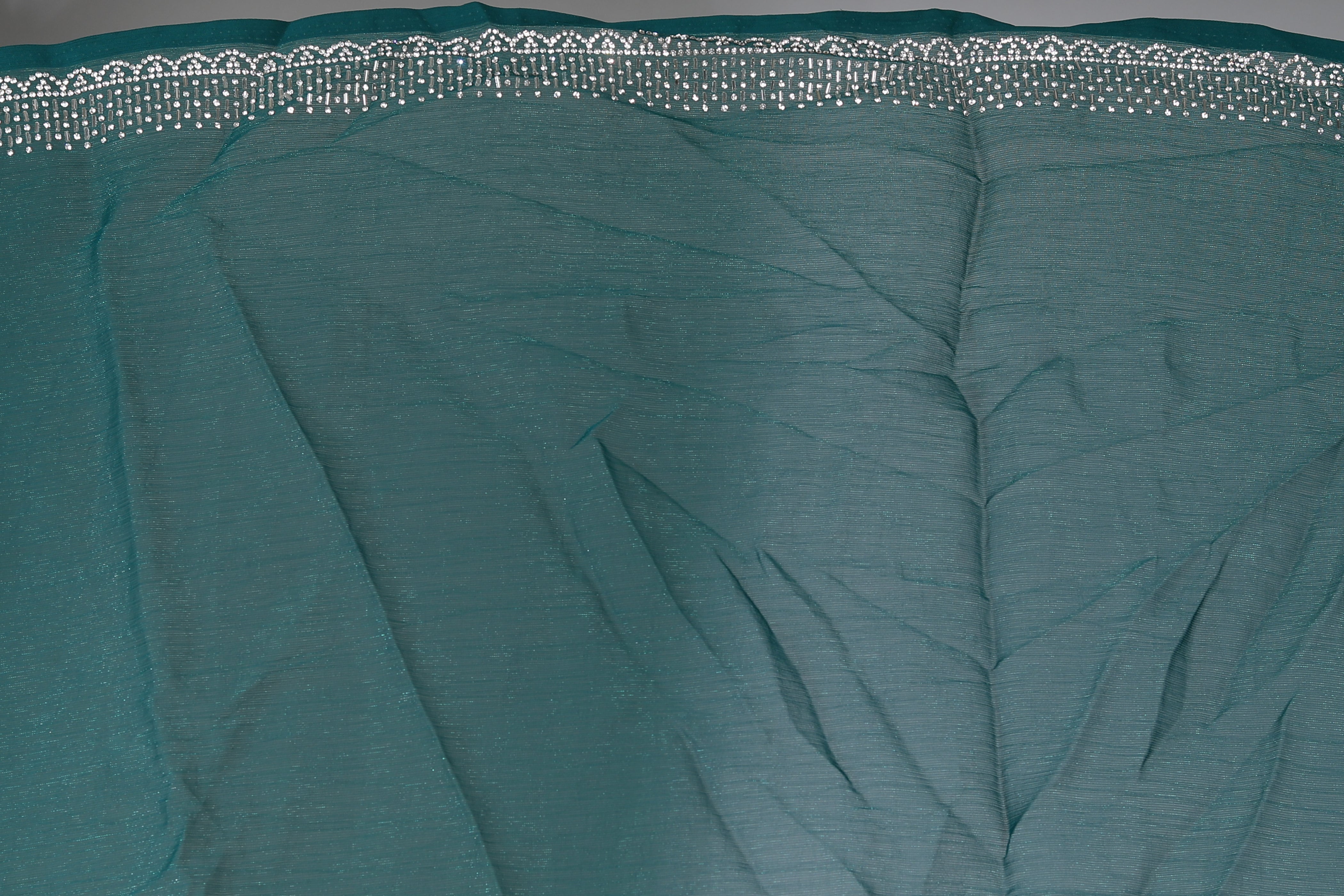Deep Green Blended Georgette Saree - Keya Seth Exclusive