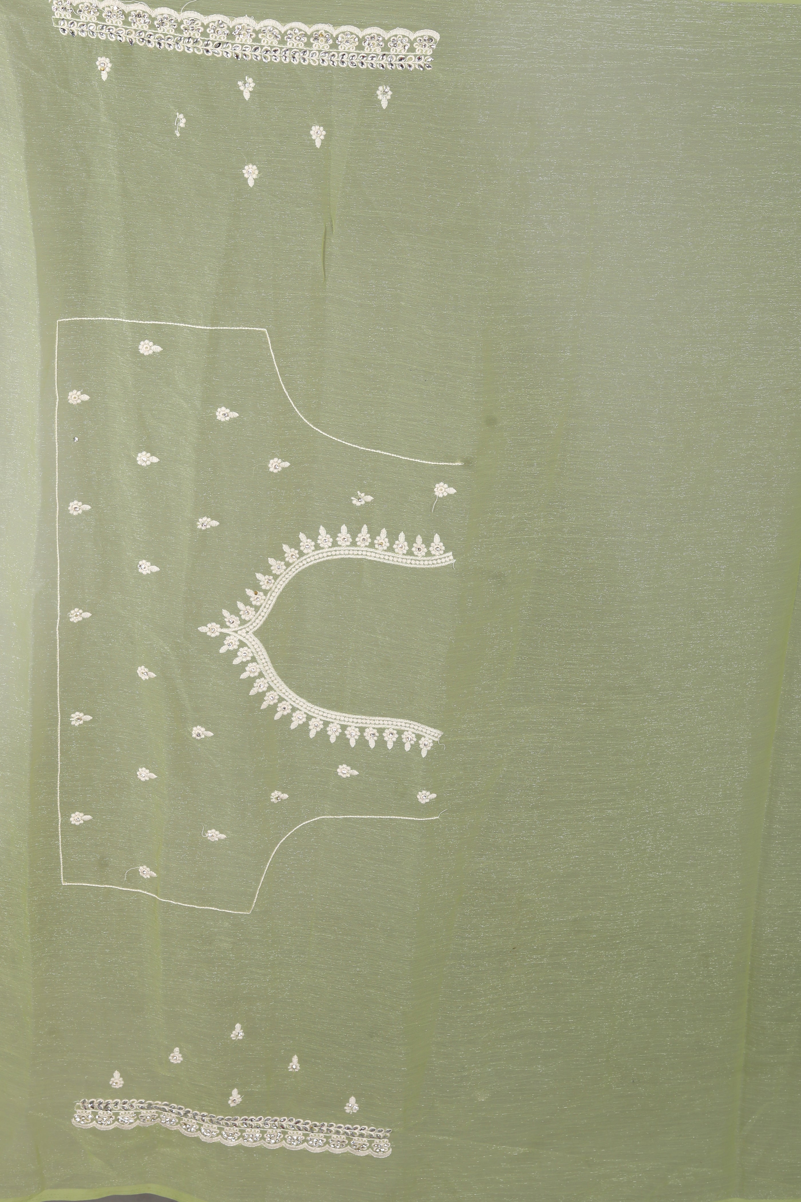 Light Green Blended Georgette Saree - Keya Seth Exclusive