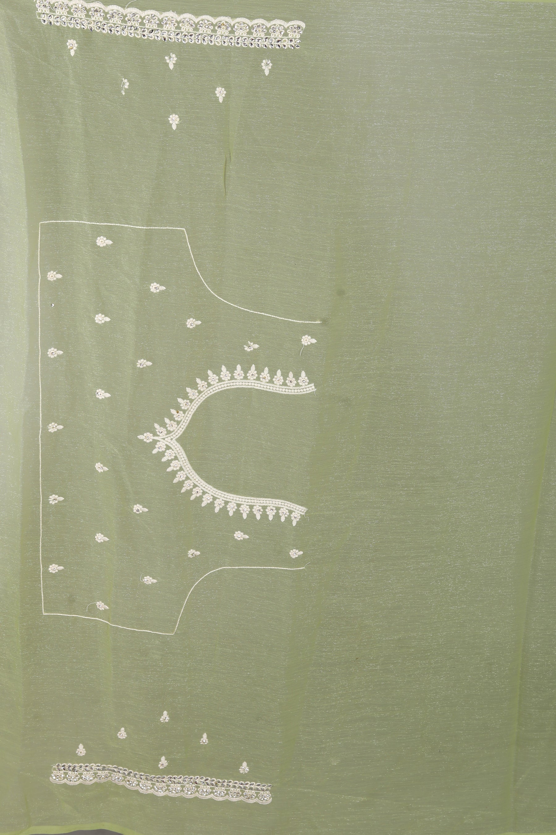 Light Green Blended Georgette Saree - Keya Seth Exclusive