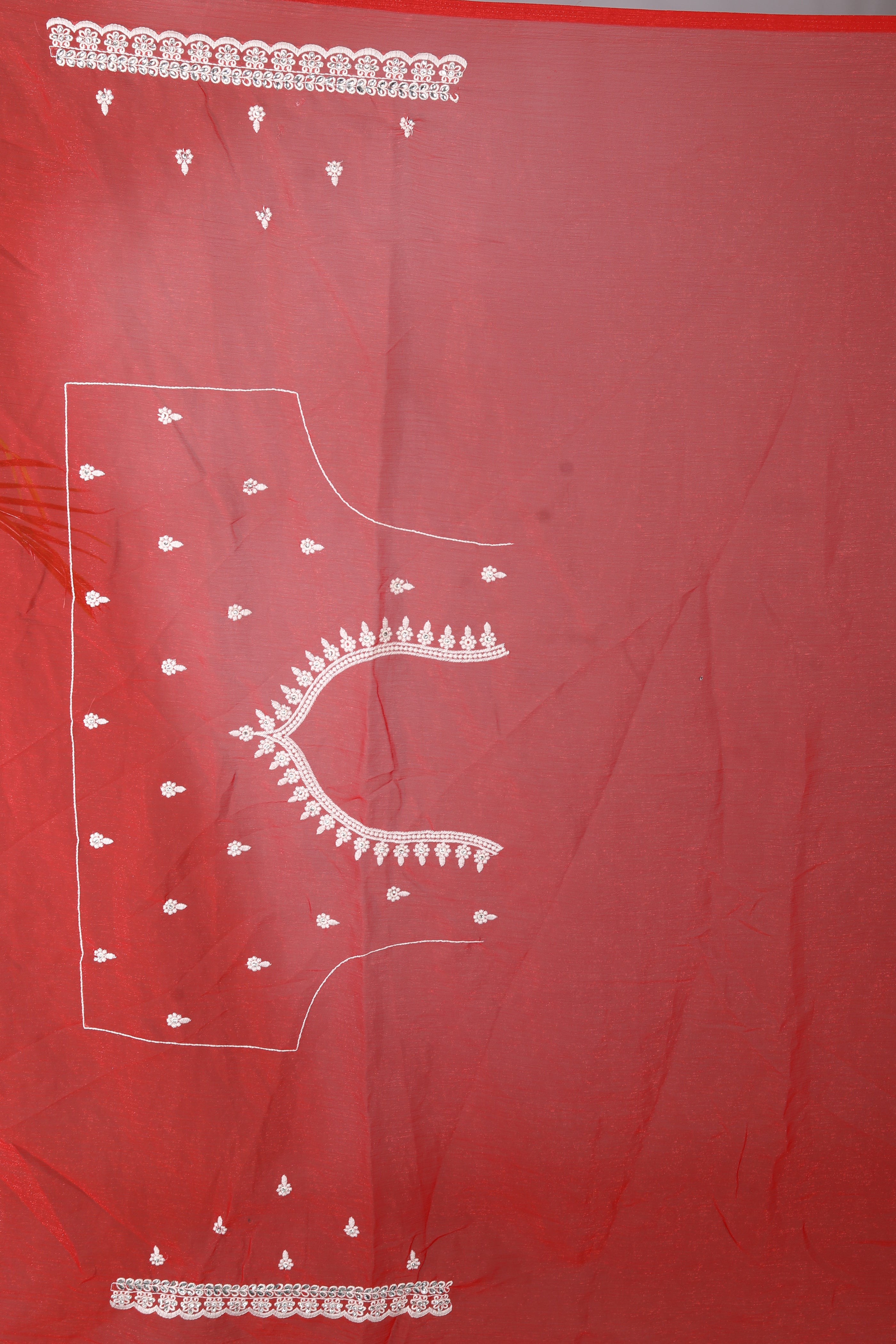Red Blended Georgette Saree - Keya Seth Exclusive
