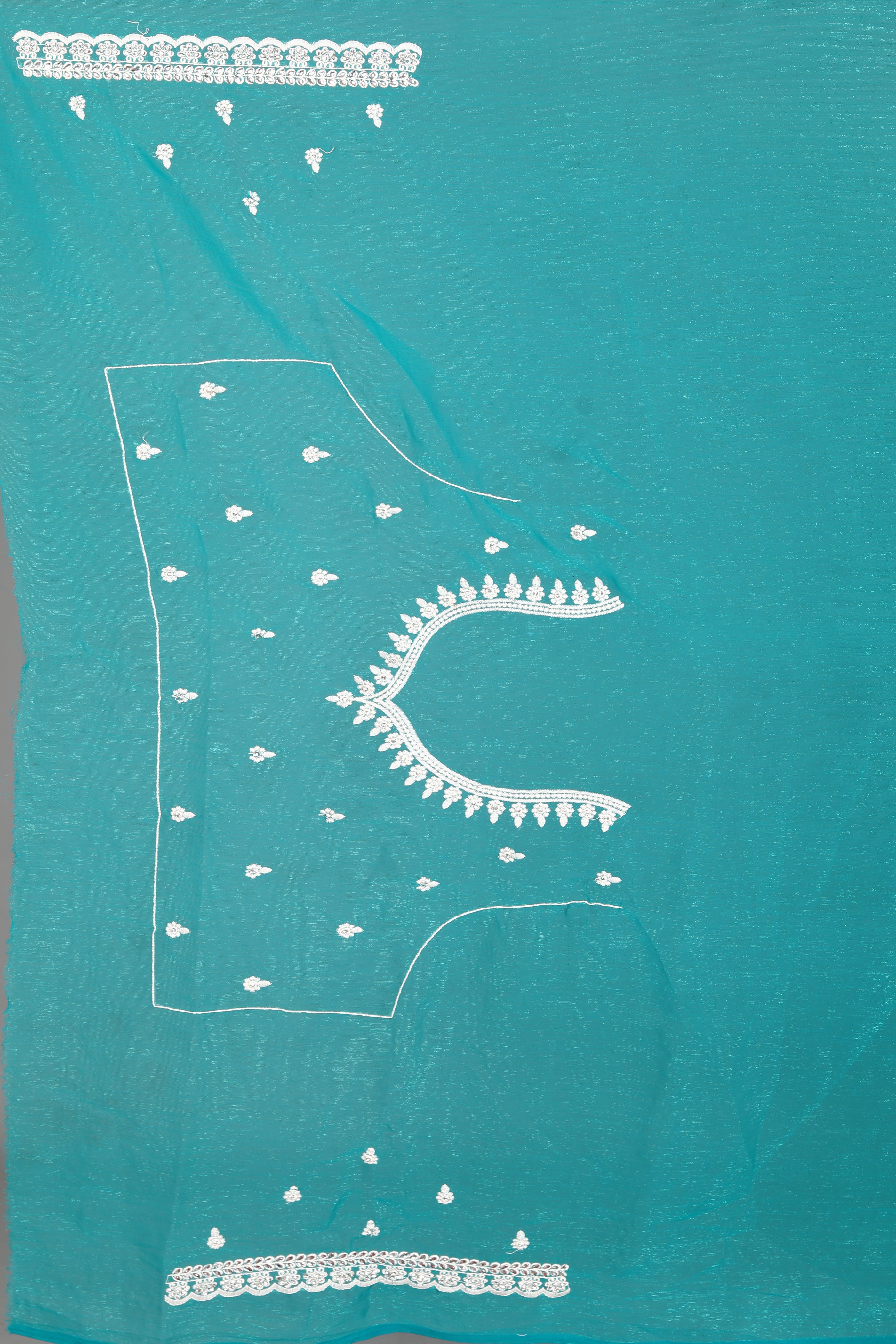 Rama Green Blended Georgette Saree - Keya Seth Exclusive