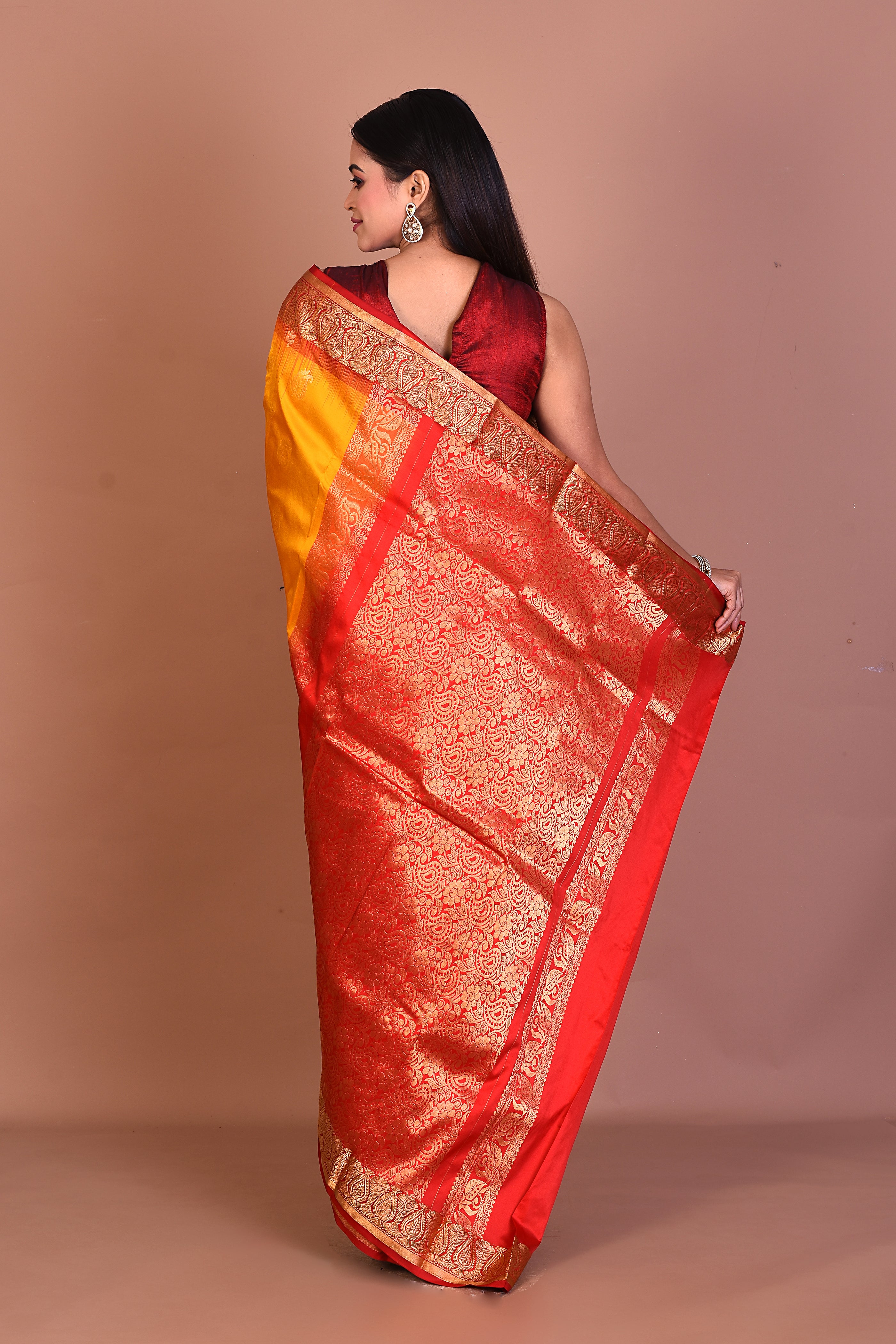 Yellow Pure Kanjivaram Silk Saree - Keya Seth Exclusive