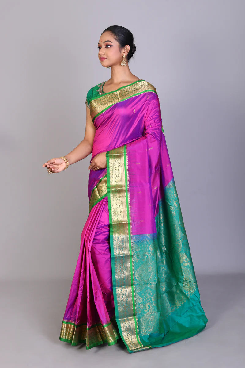 Purple Blended Kanjivaram Saree - Keya Seth Exclusive