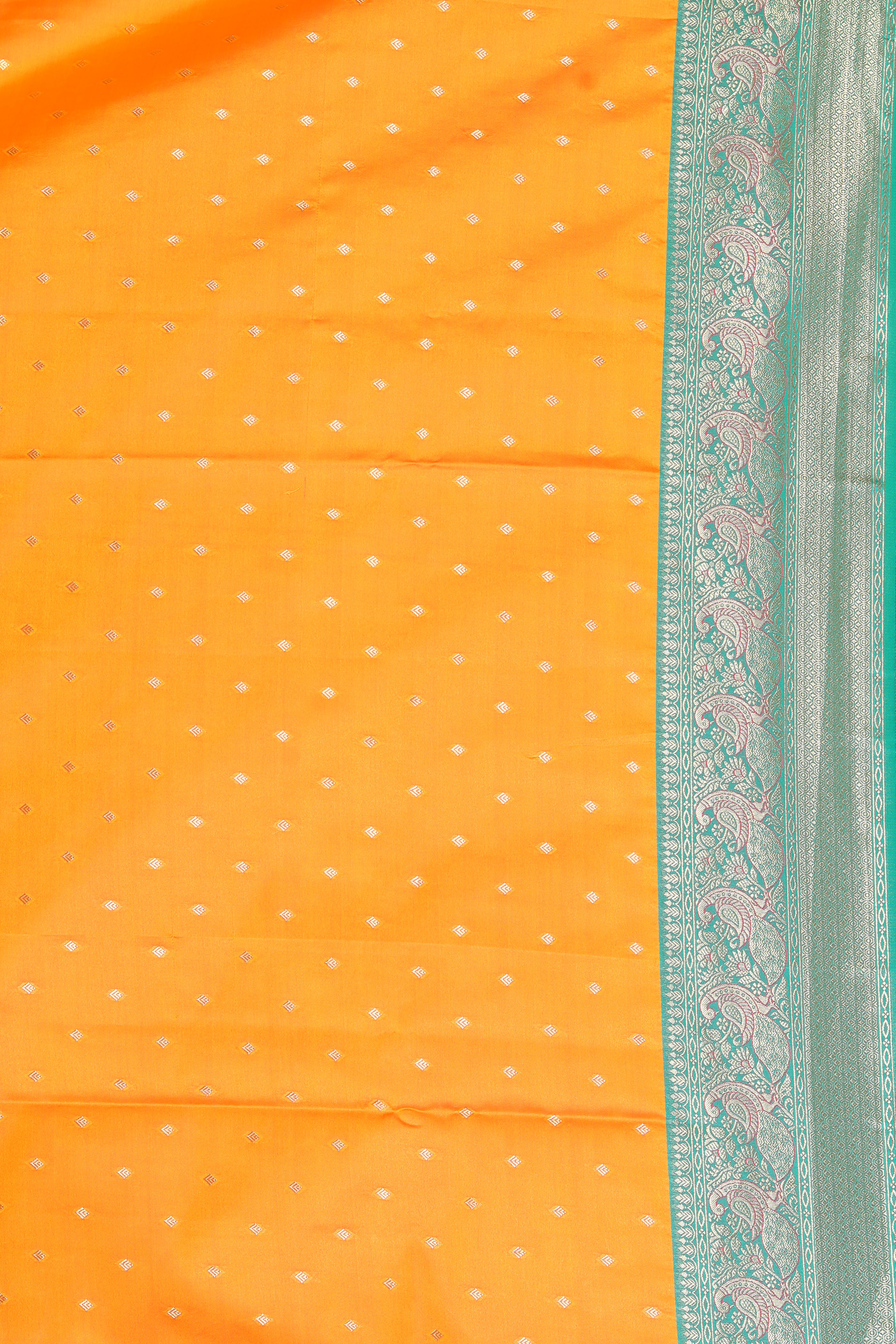 Mustard Blended Position Print Silk Saree - Keya Seth Exclusive