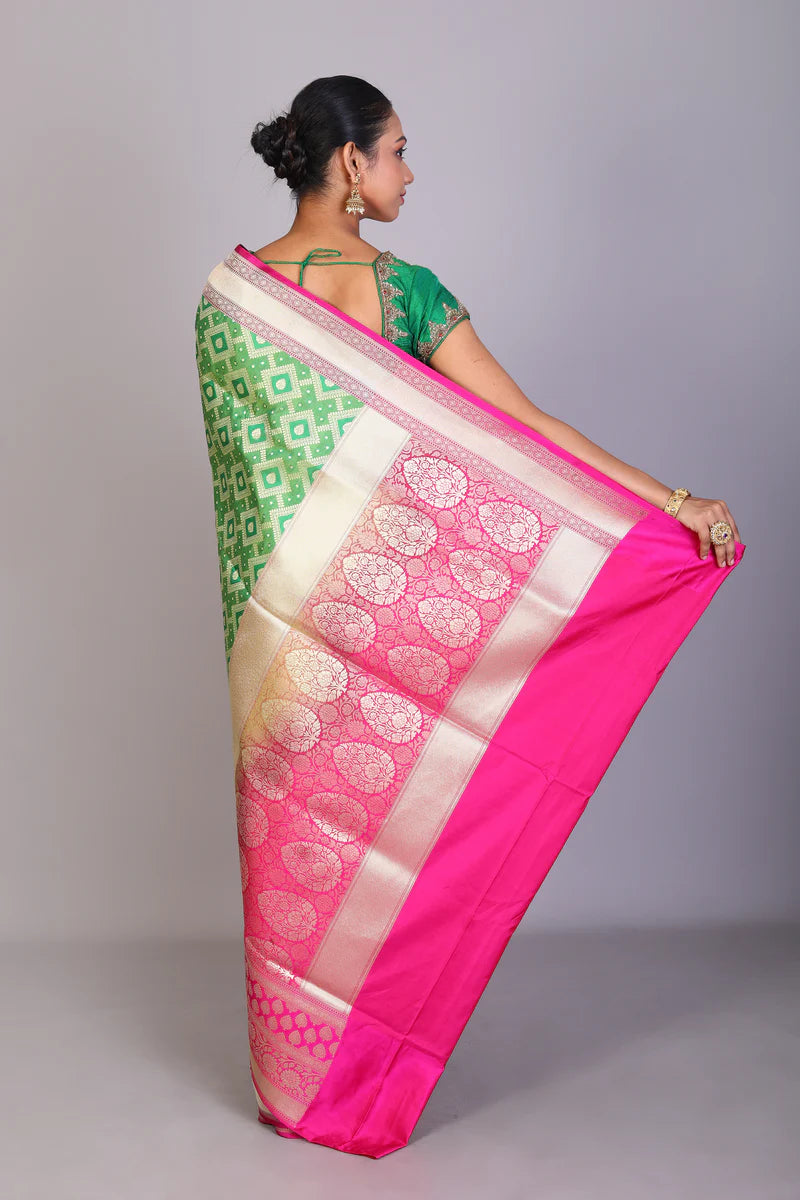 Green Blended Uppada Silk Saree - Keya Seth Exclusive