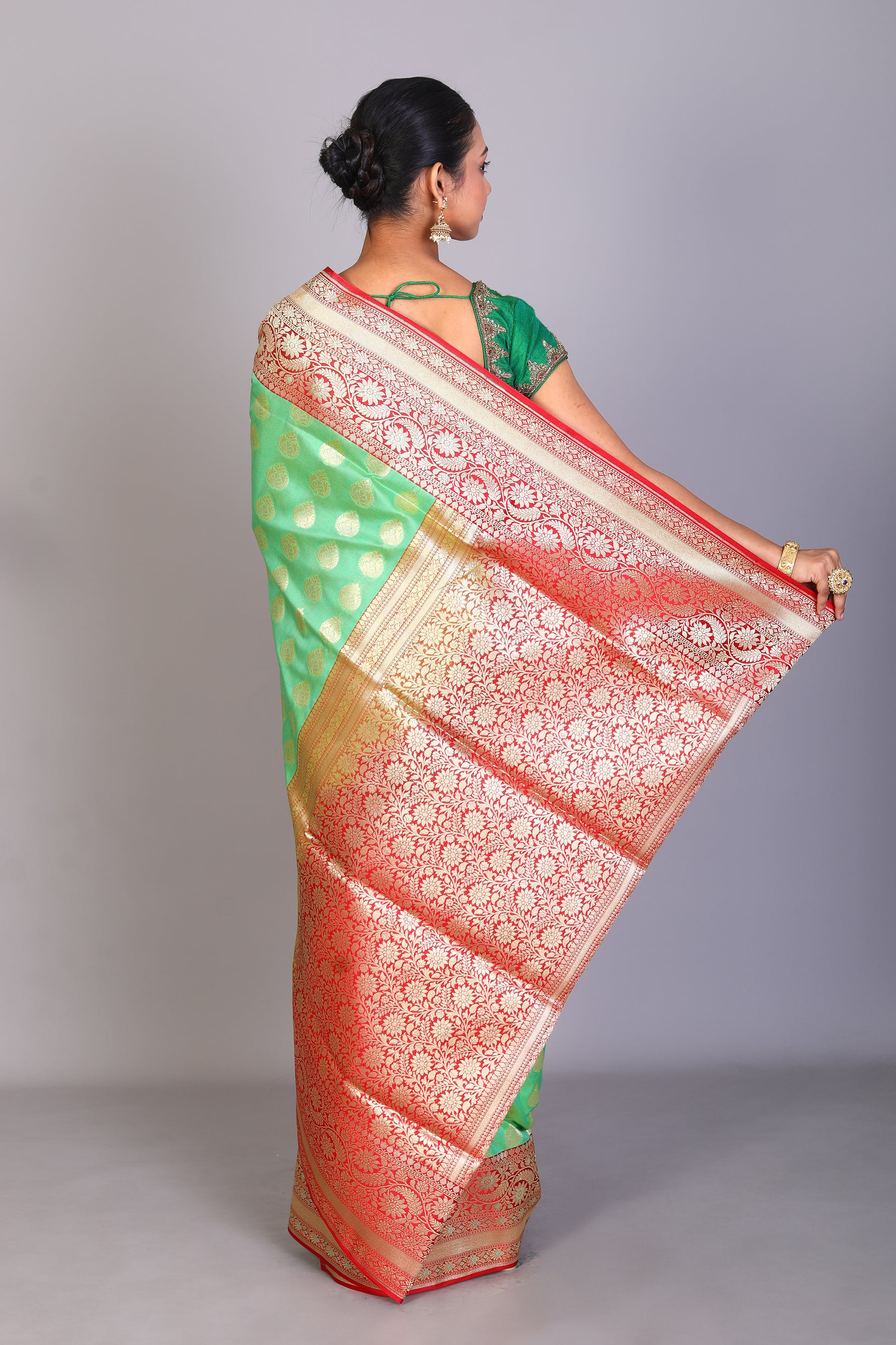 Green Blended Banarasi Saree - Keya Seth Exclusive