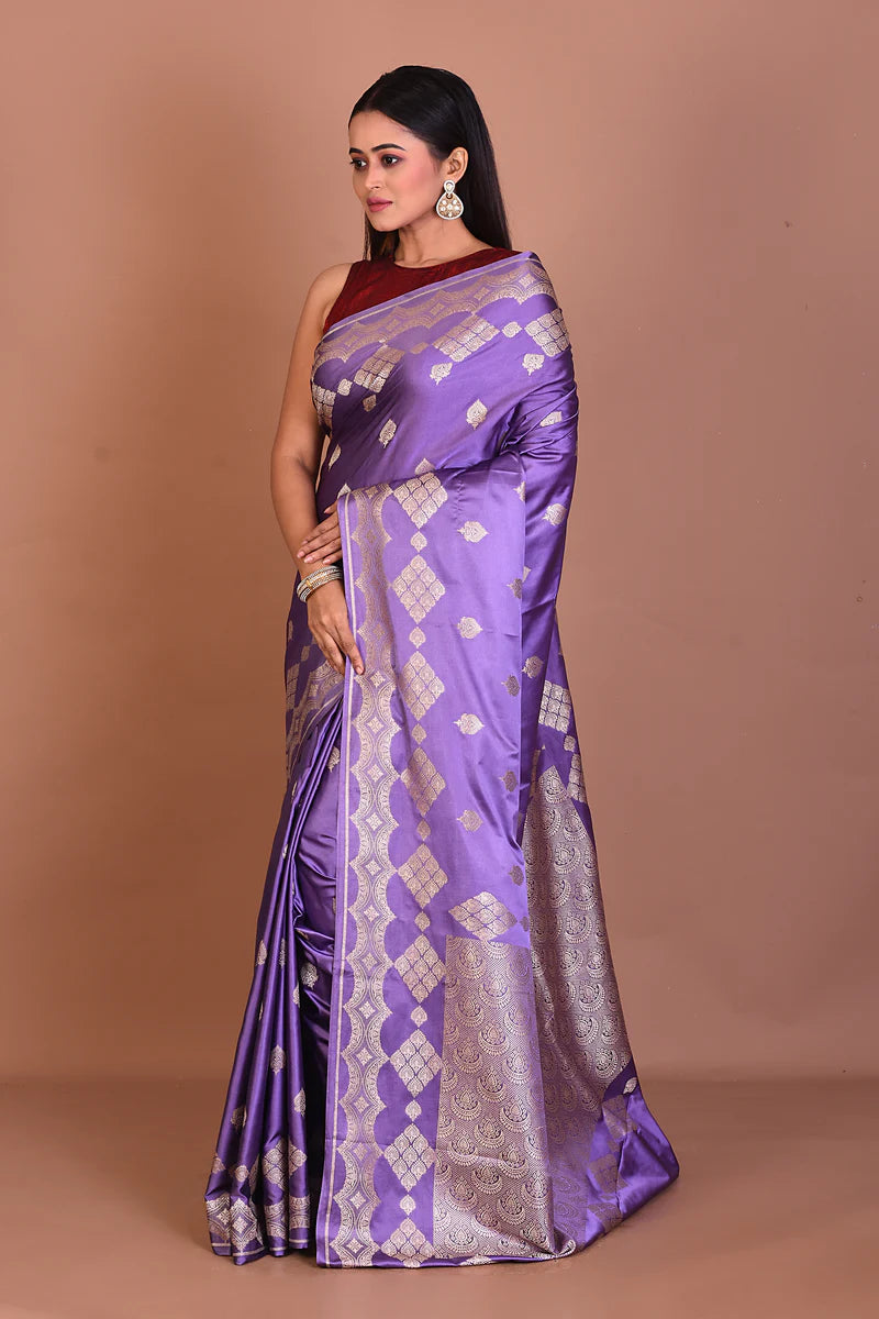 Lavender Blended Mashru Silk Saree - Keya Seth Exclusive