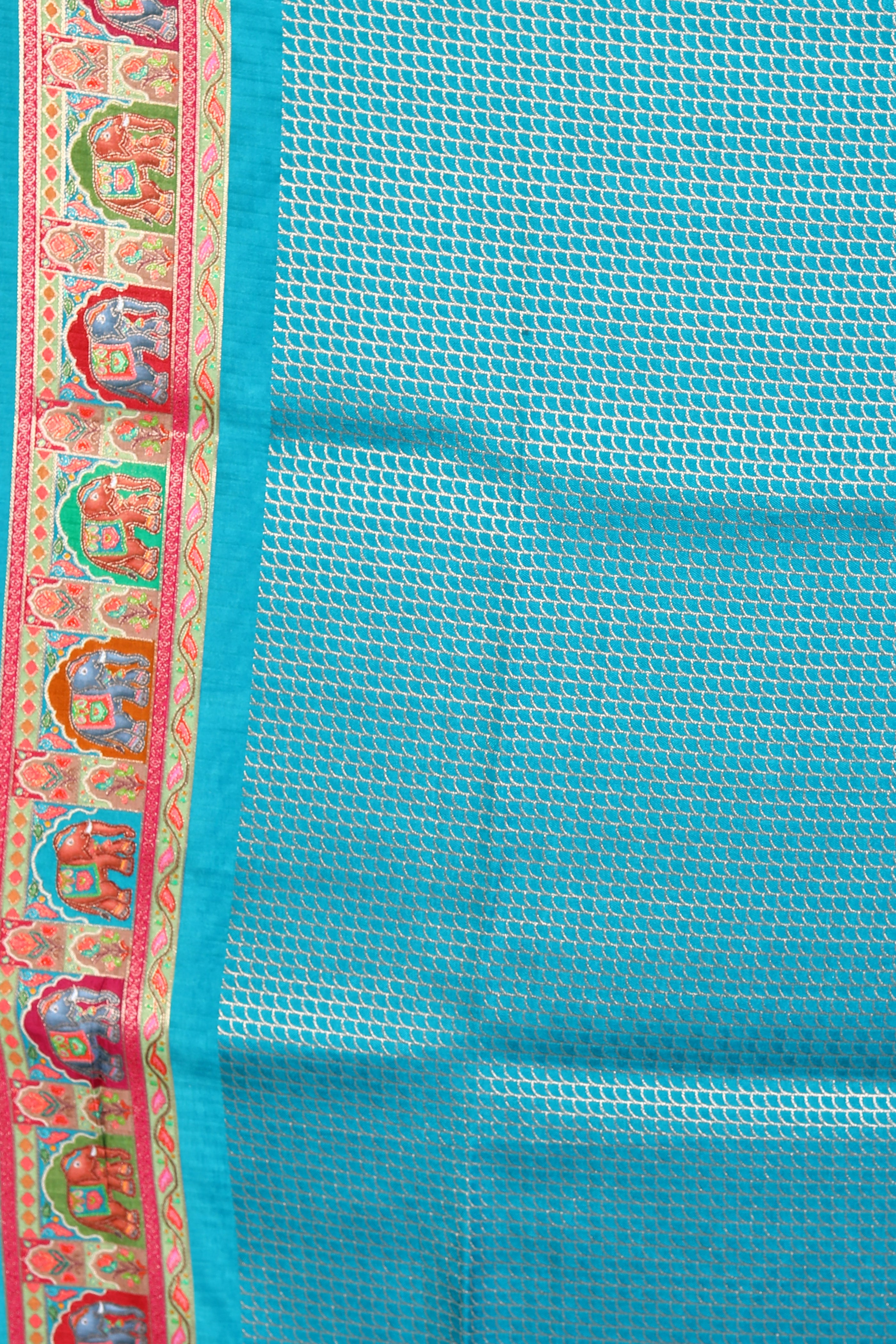 Blue Blended Crepe Silk Saree - Keya Seth Exclusive
