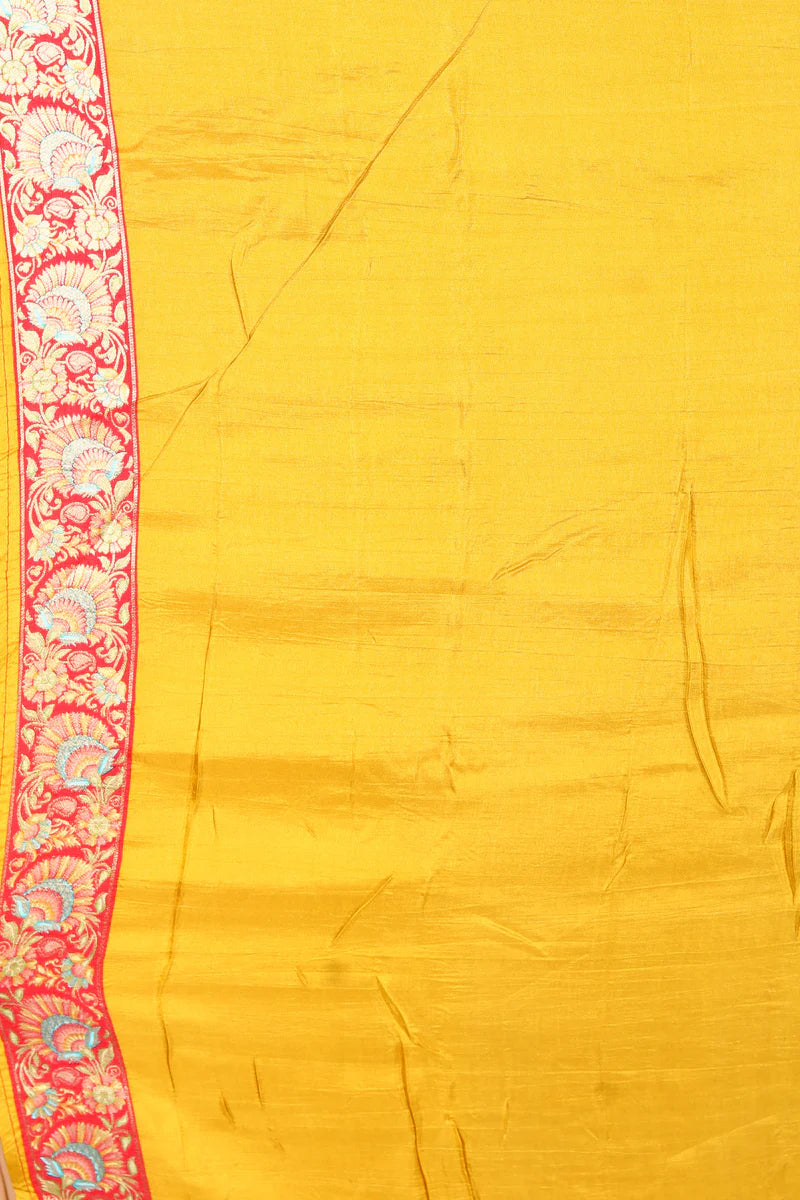 Mustard Art Silk Saree - Keya Seth Exclusive