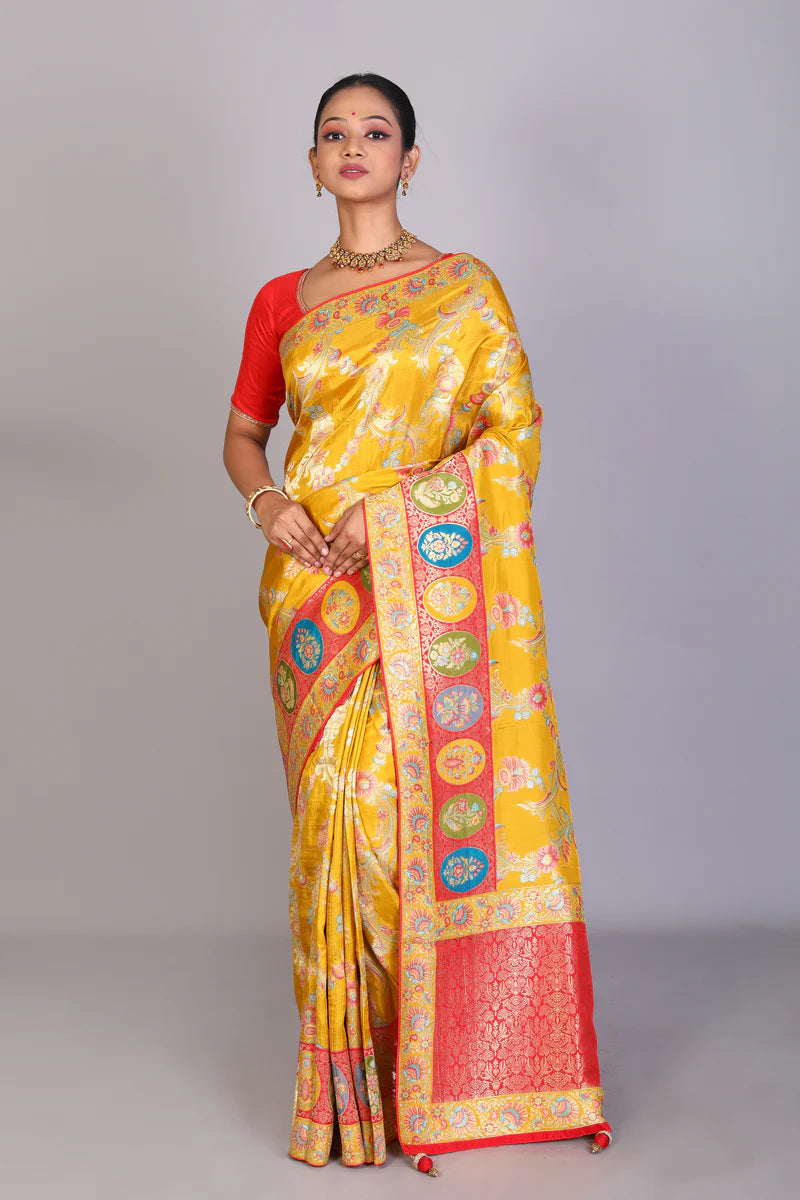 Mustard Art Silk Saree - Keya Seth Exclusive