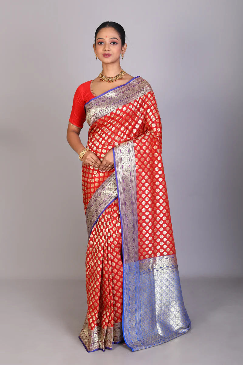 Red Blended Uppada Silk Saree - Keya Seth Exclusive