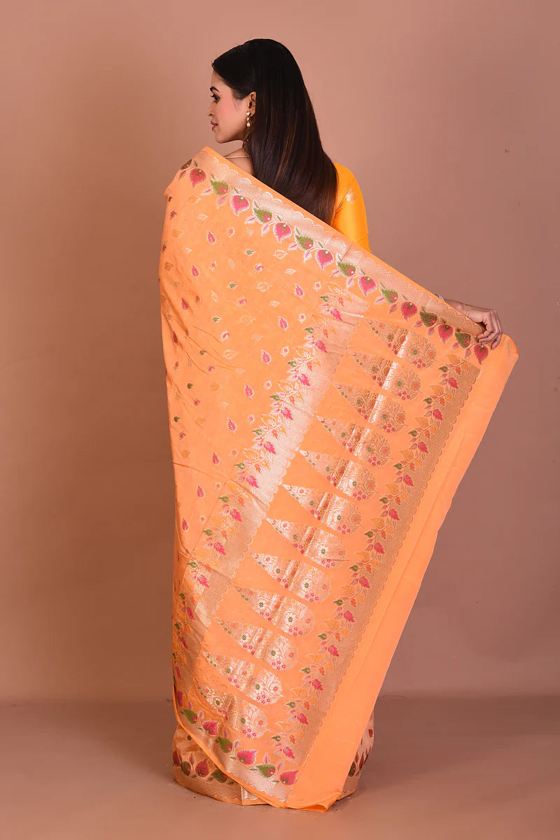 Light Yellow Art Silk Saree - Keya Seth Exclusive
