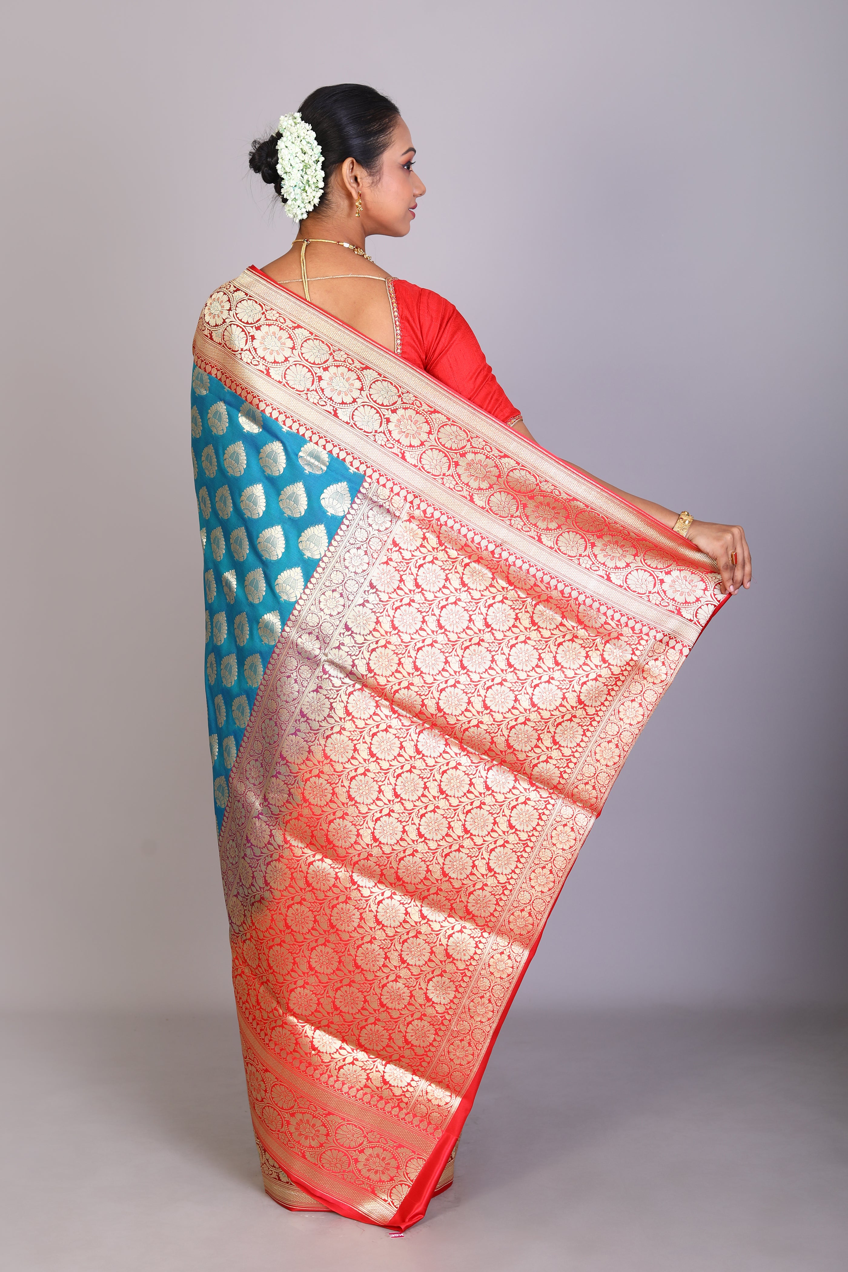 Blue Blended Uppada Silk - Keya Seth Exclusive