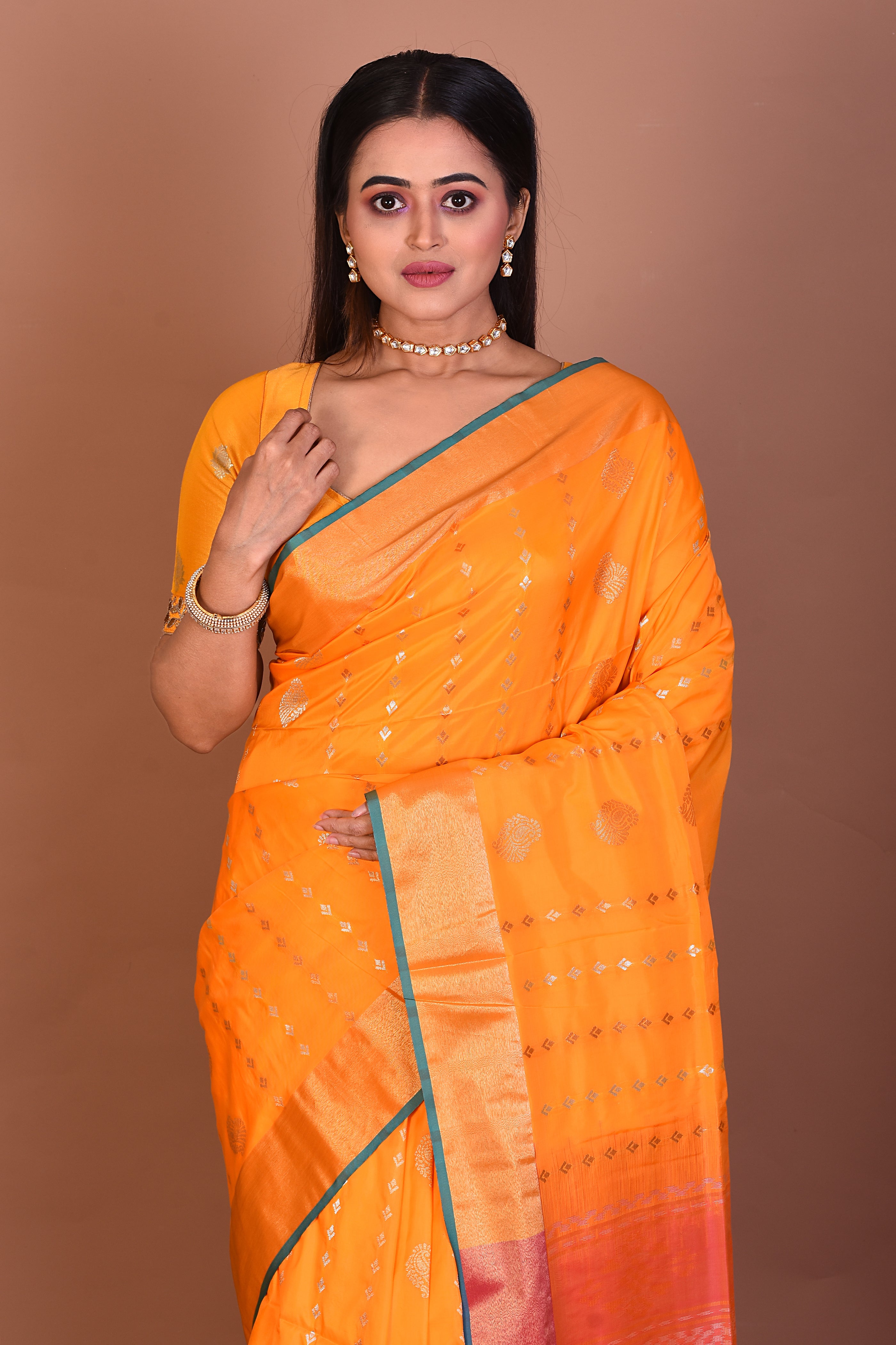 Yellow Blended Bangalore Silk Saree - Keya Seth Exclusive