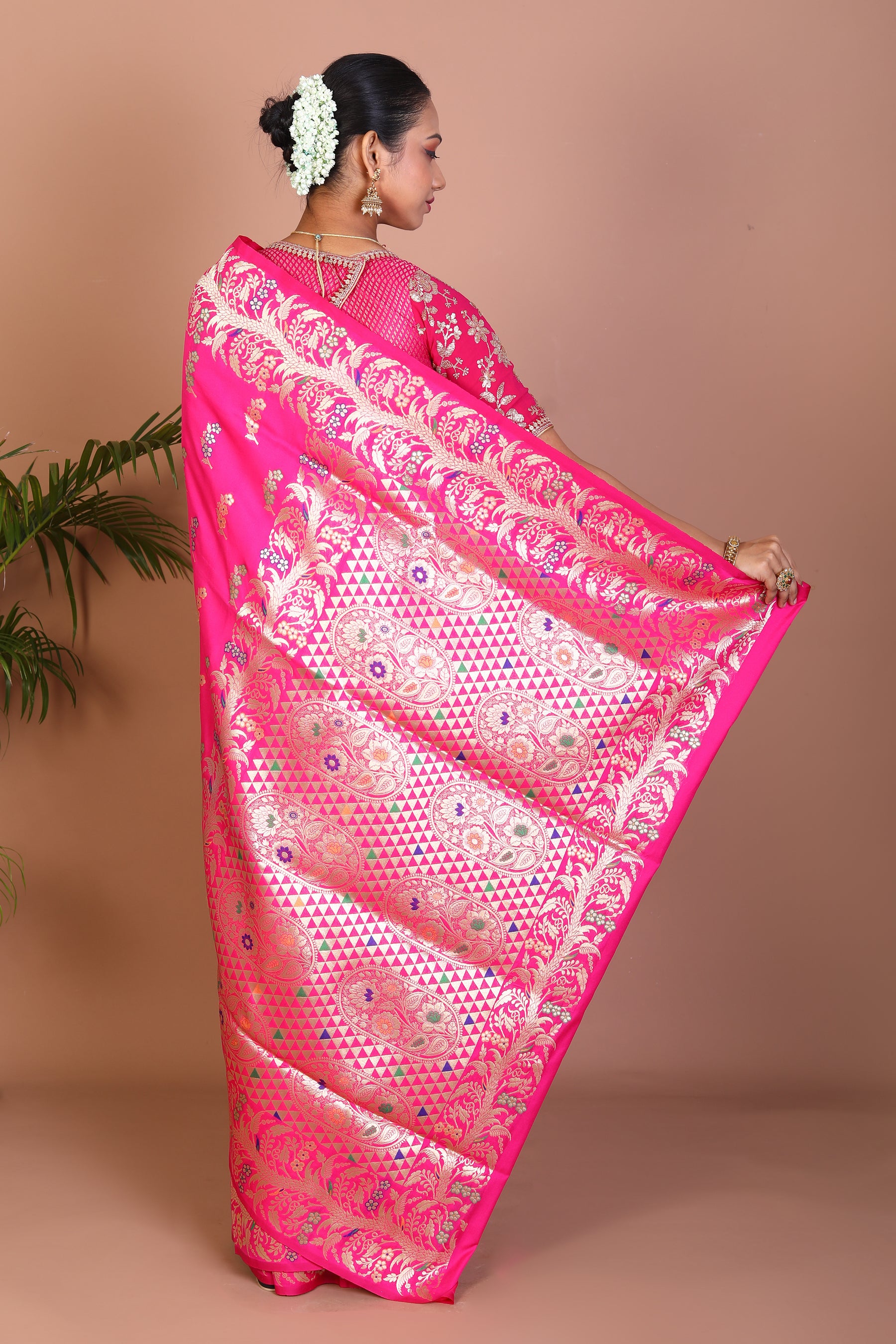 Rani Semi Katan Saree - Keya Seth Exclusive