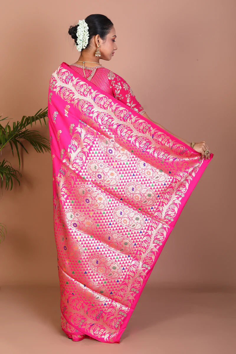 Rani Semi Katan Saree - Keya Seth Exclusive