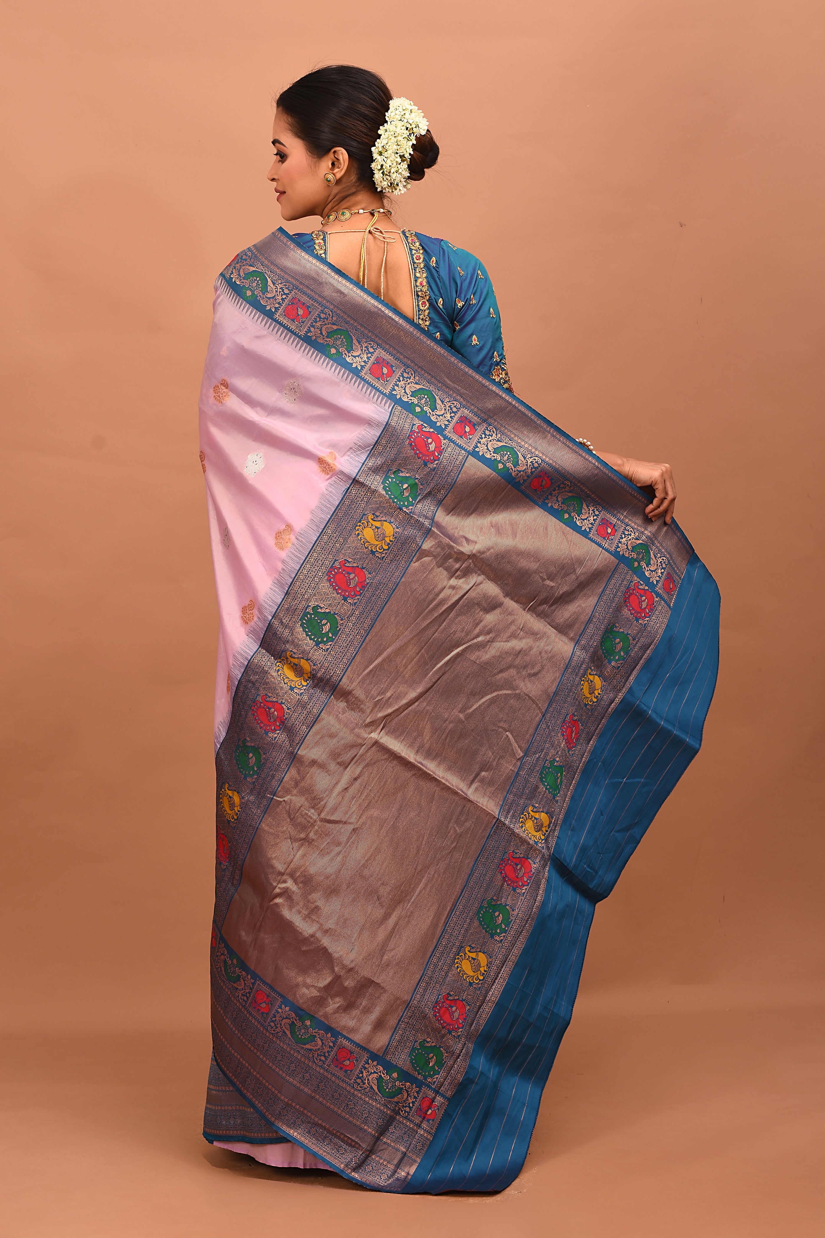 Mauve Blended Tissue Saree - Keya Seth Exclusive