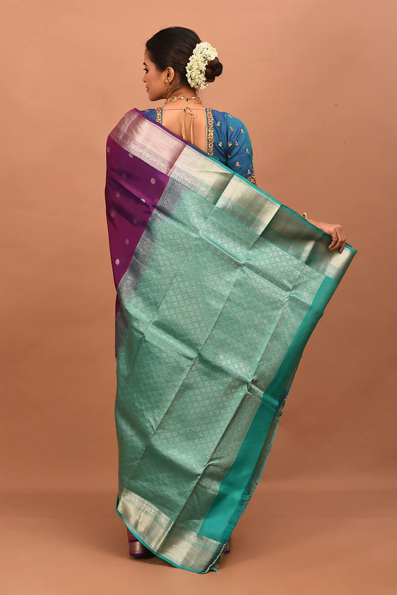 Purple Pure Kanjivaram Silk Saree - Keya Seth Exclusive