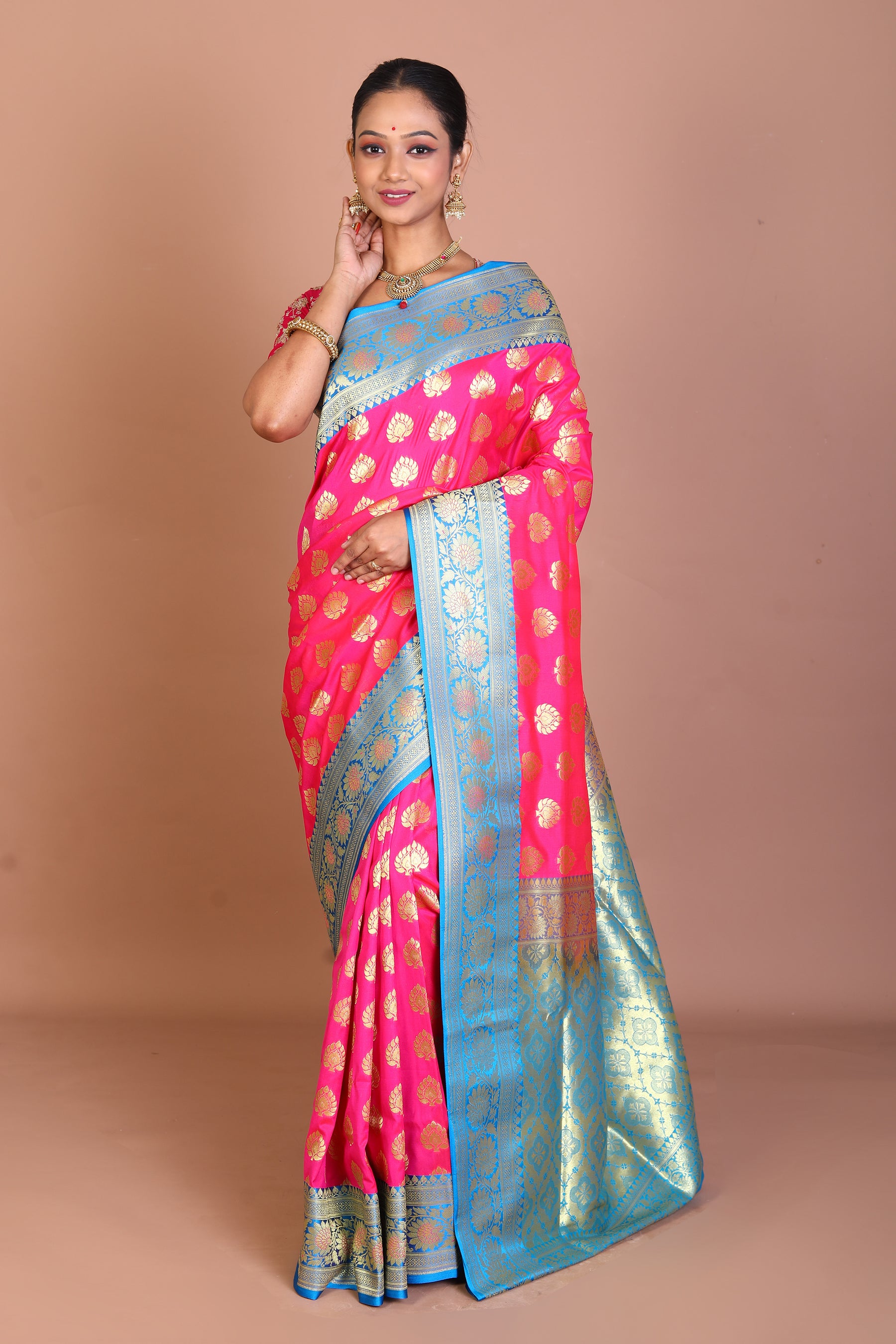 Pink Blended Banarasi Saree - Keya Seth Exclusive
