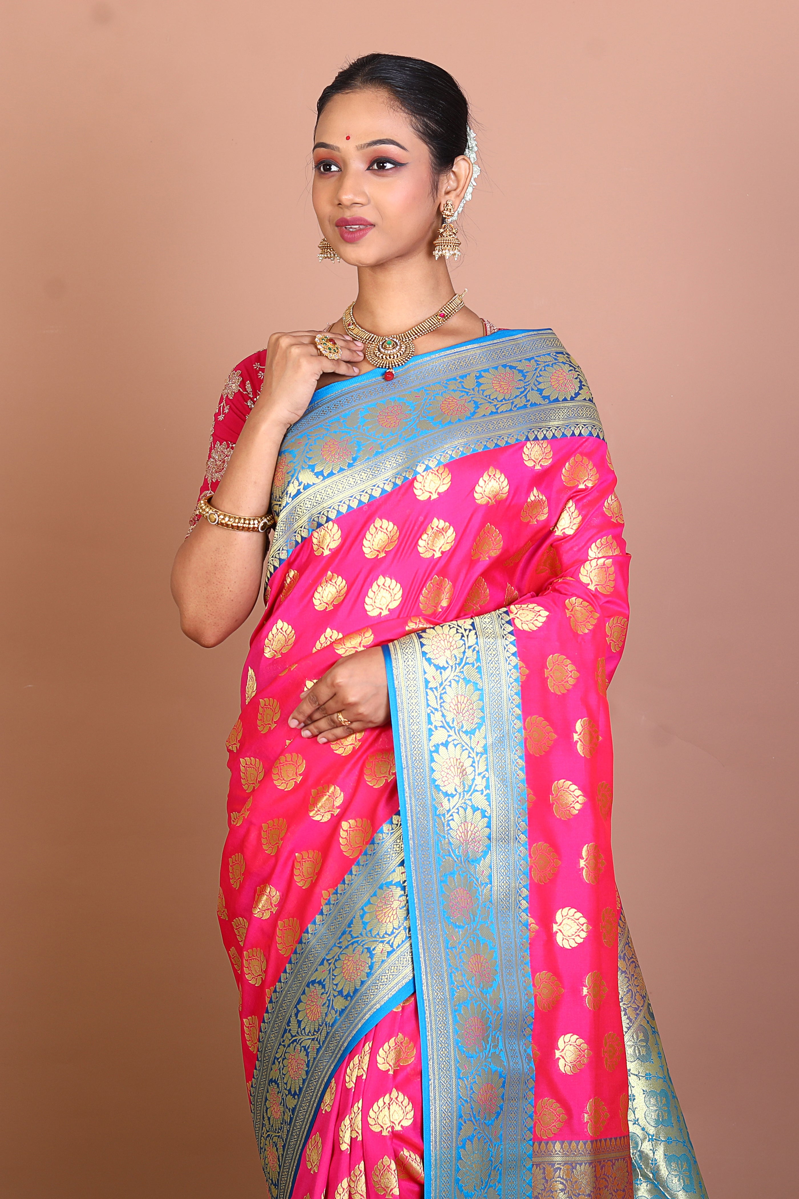 Pink Blended Banarasi Saree - Keya Seth Exclusive
