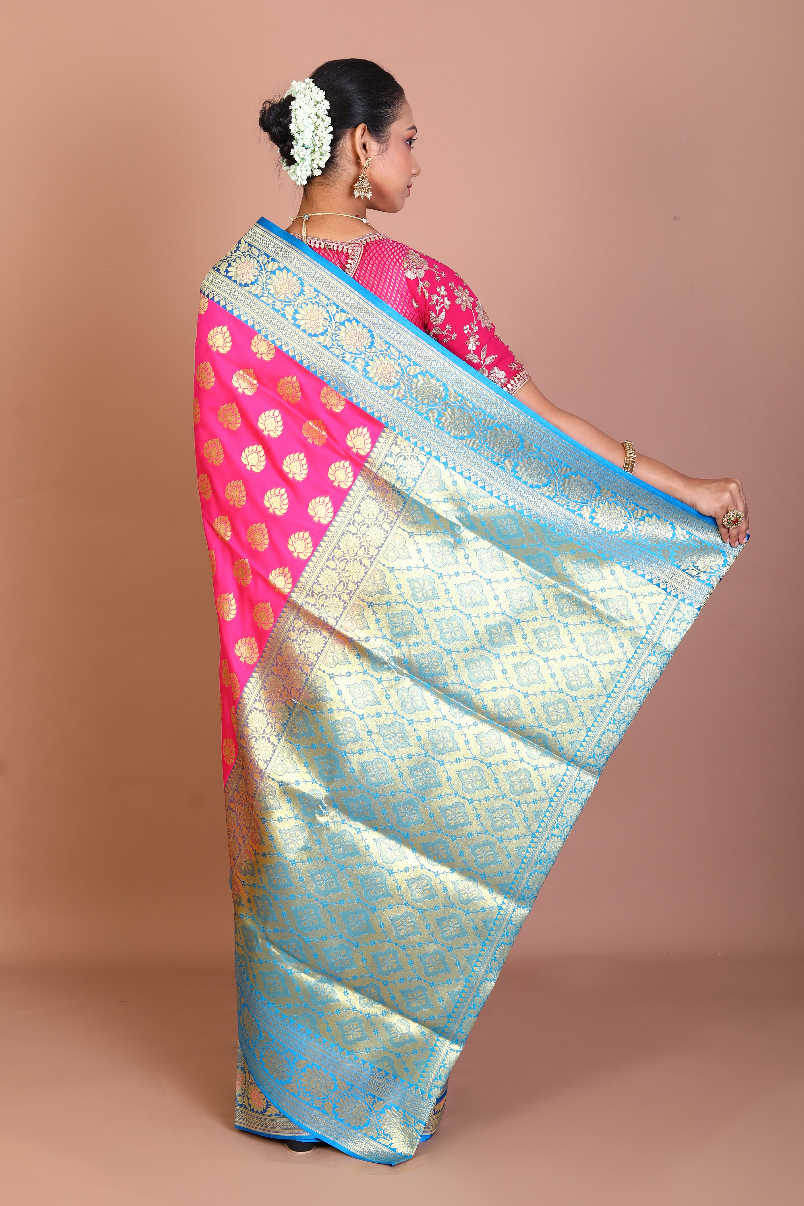 Pink Blended Banarasi Saree - Keya Seth Exclusive