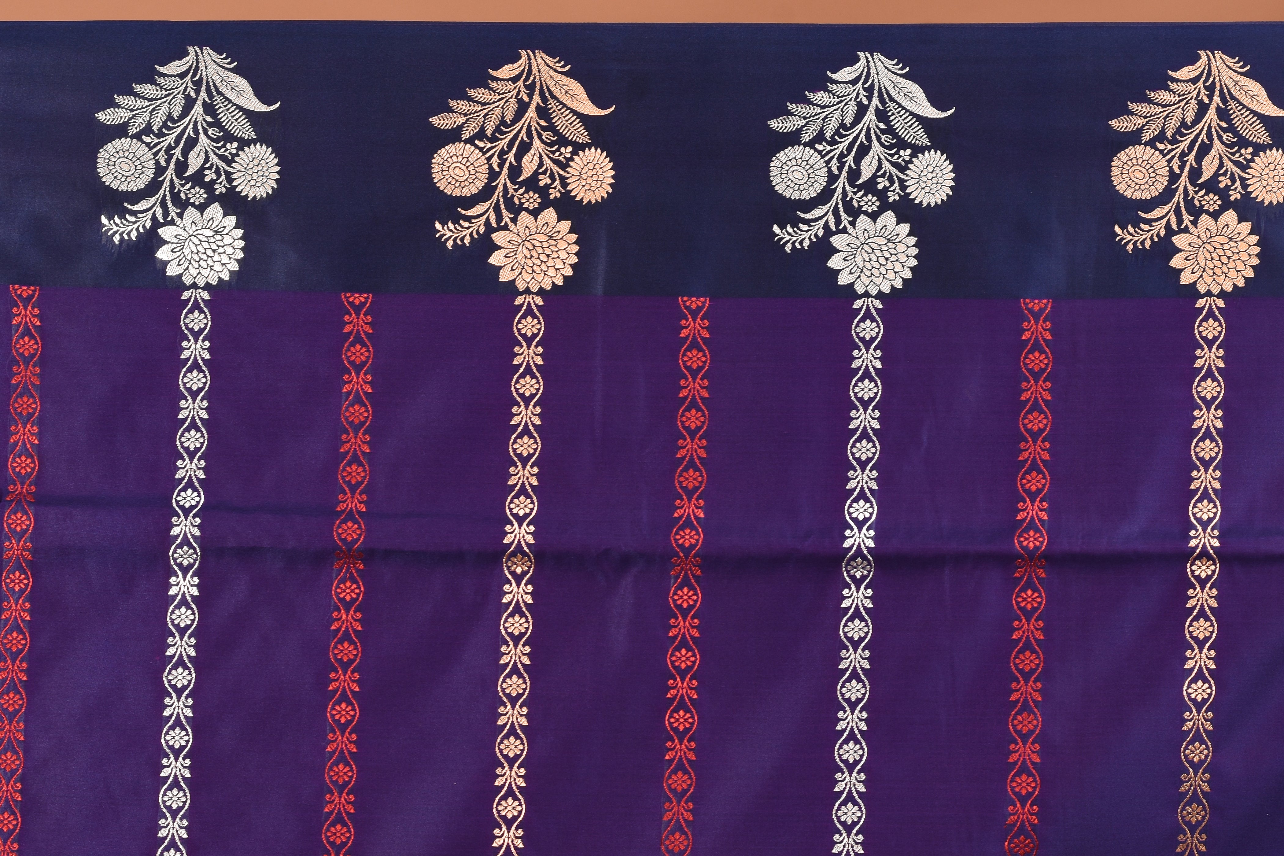 Purple Blended Satin Silk Saree - Keya Seth Exclusive