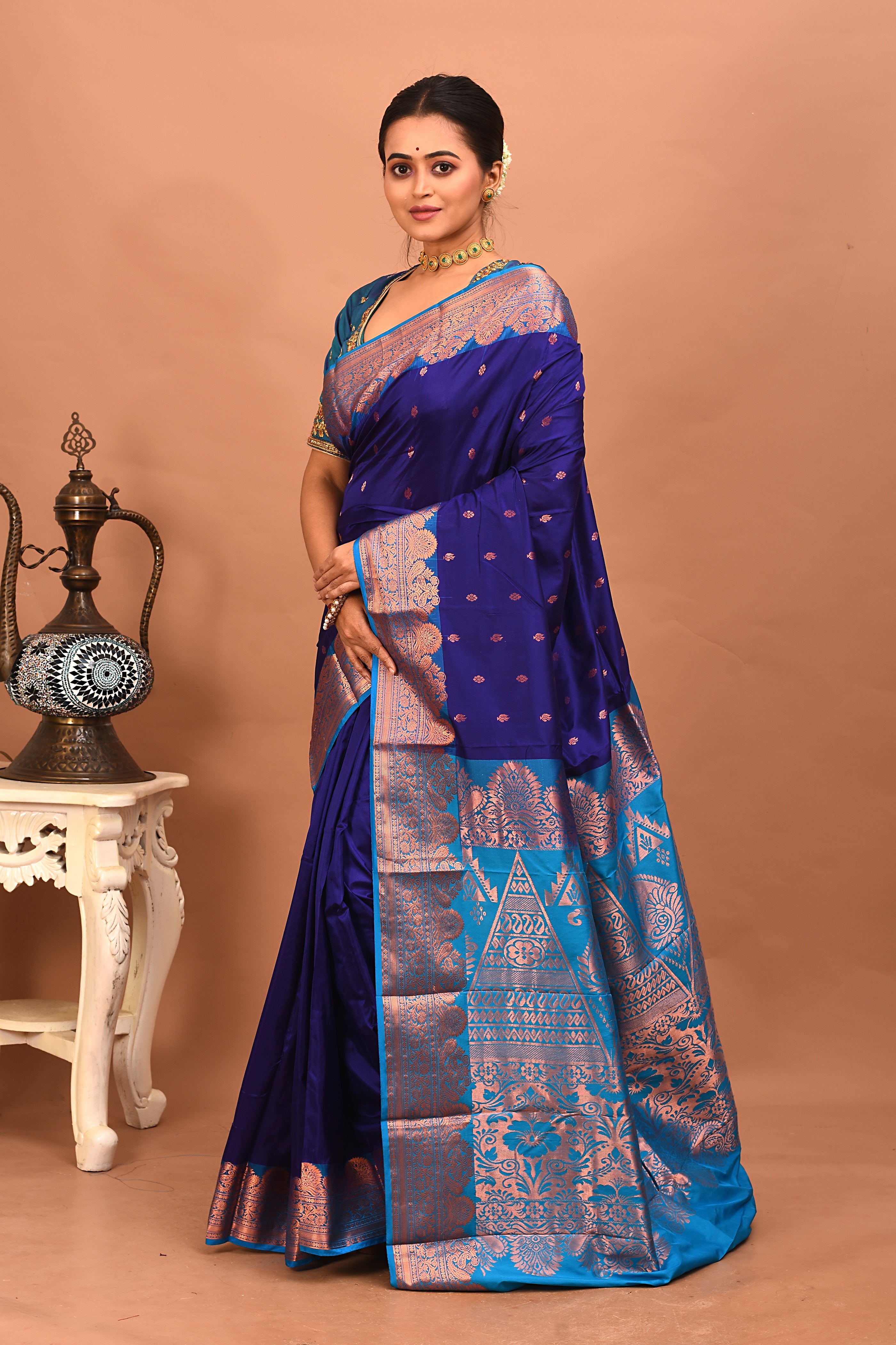 Royal Blue Pure Kanjivaram Silk Saree - Keya Seth Exclusive