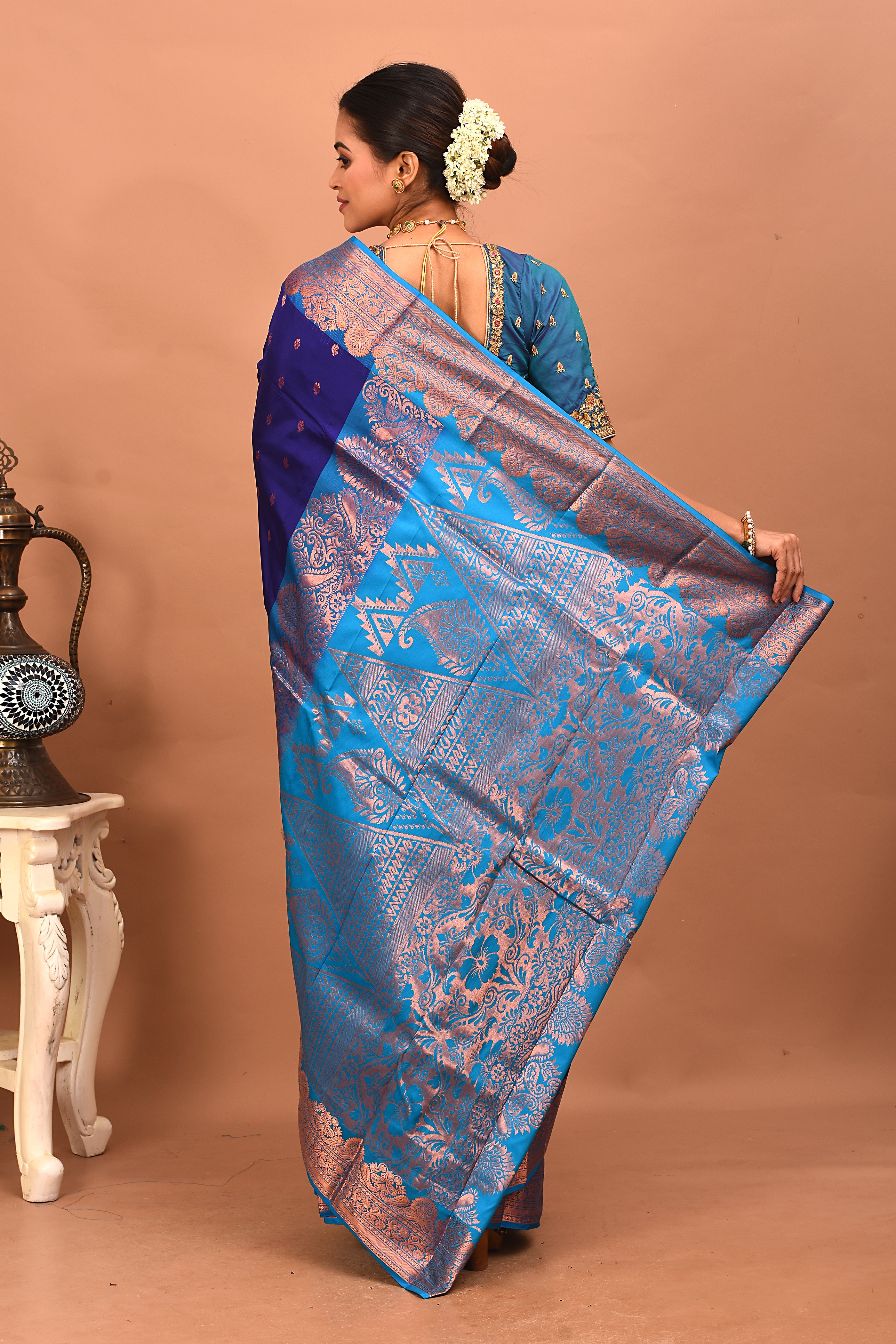 Royal Blue Pure Kanjivaram Silk Saree - Keya Seth Exclusive