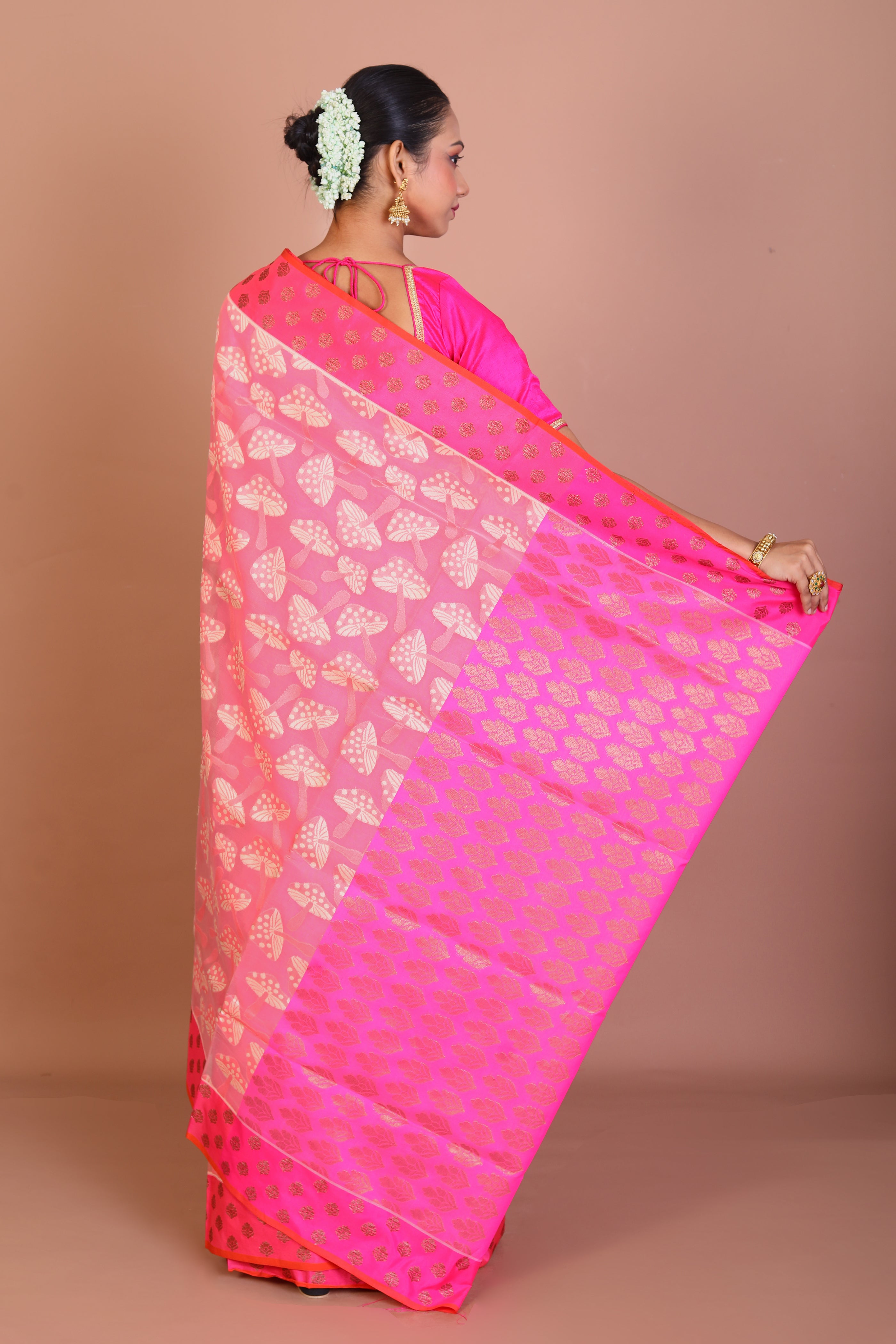 Pink Blended Organza Saree - Keya Seth Exclusive