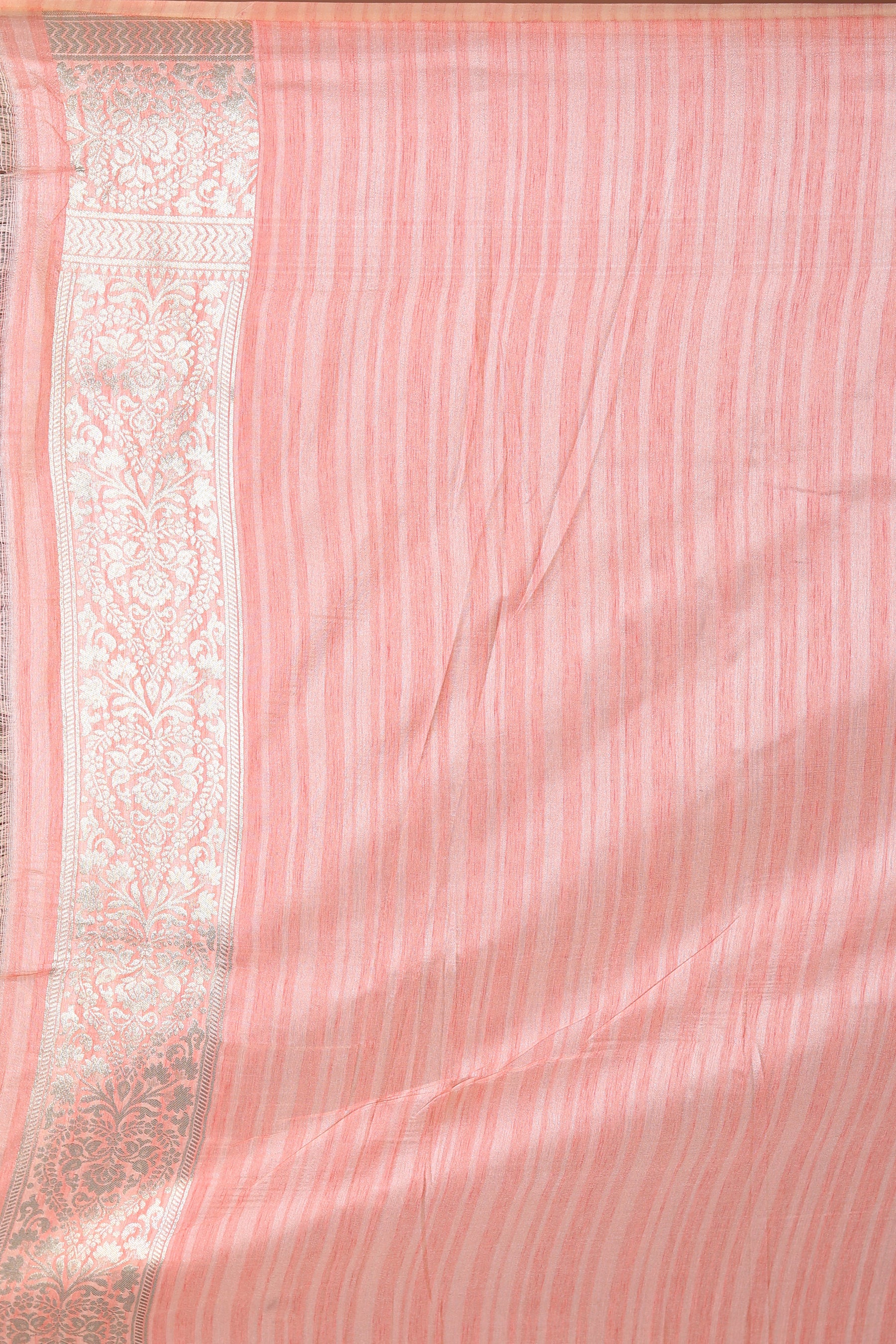 Peach Semi Katan Saree - Keya Seth Exclusive