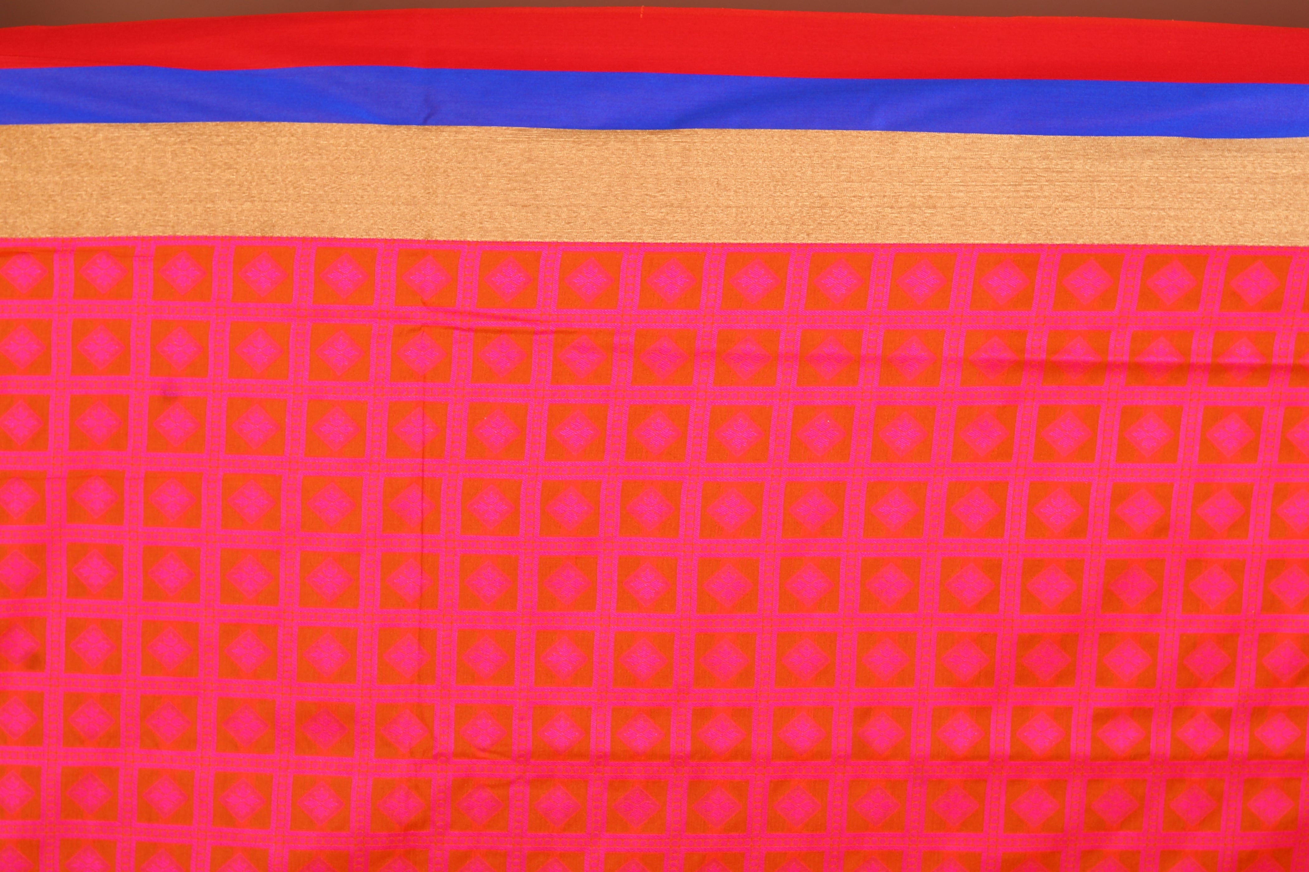 Bright Pink Blended Silk Saree - Keya Seth Exclusive
