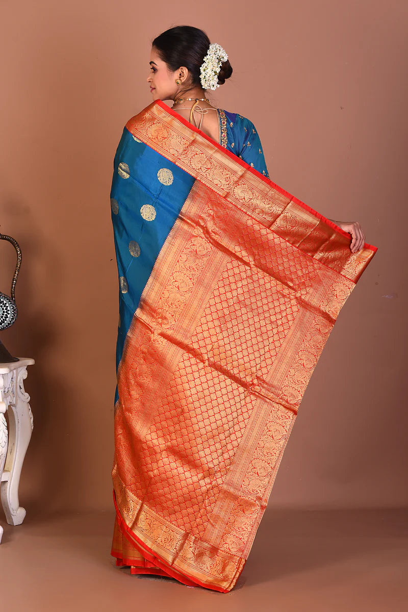 Blue Pure Kanjivaram Silk Saree - Keya Seth Exclusive