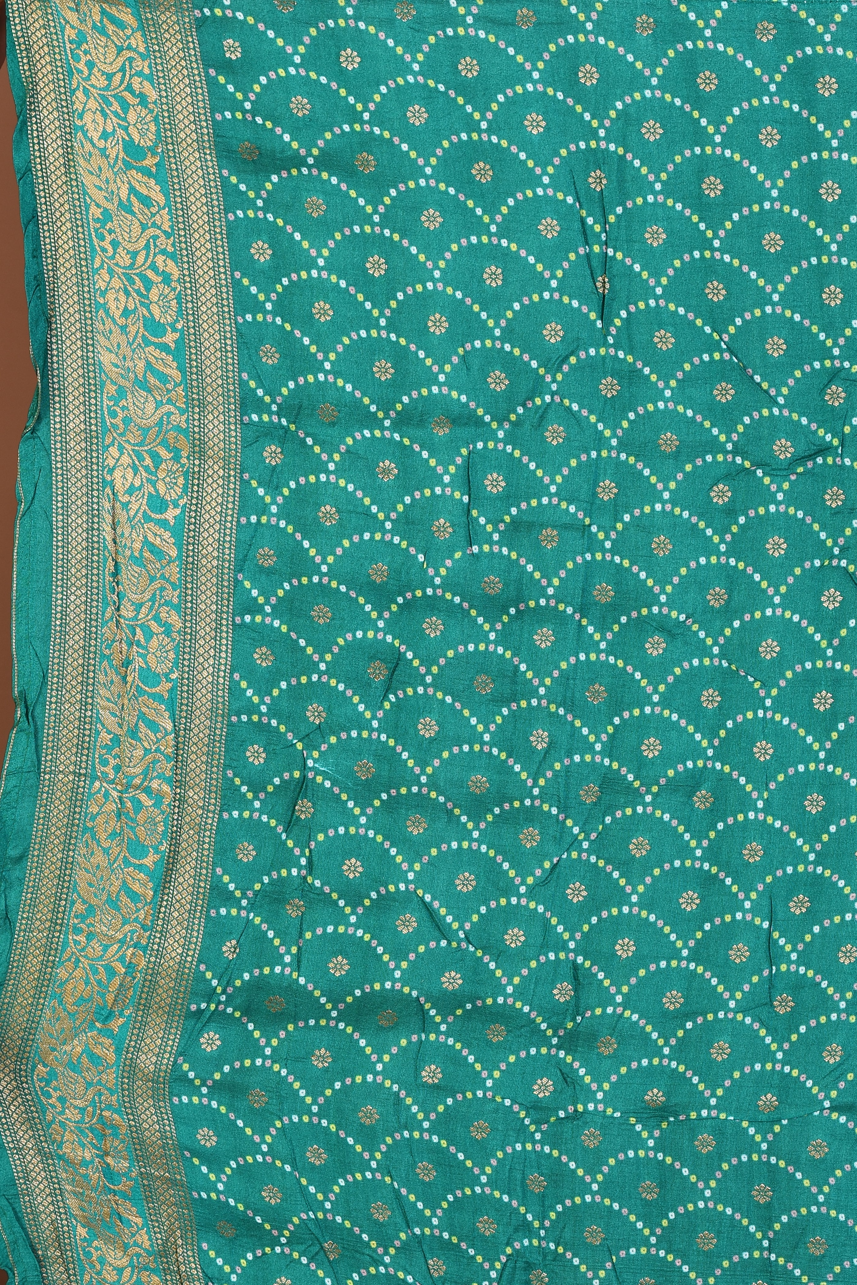 Sea Green Blended Printed Silk Saree - Keya Seth Exclusive